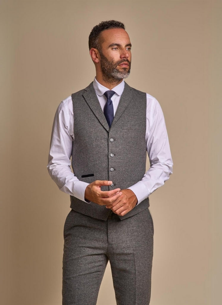 Cavani – Gilet Martez Tweed Grigio