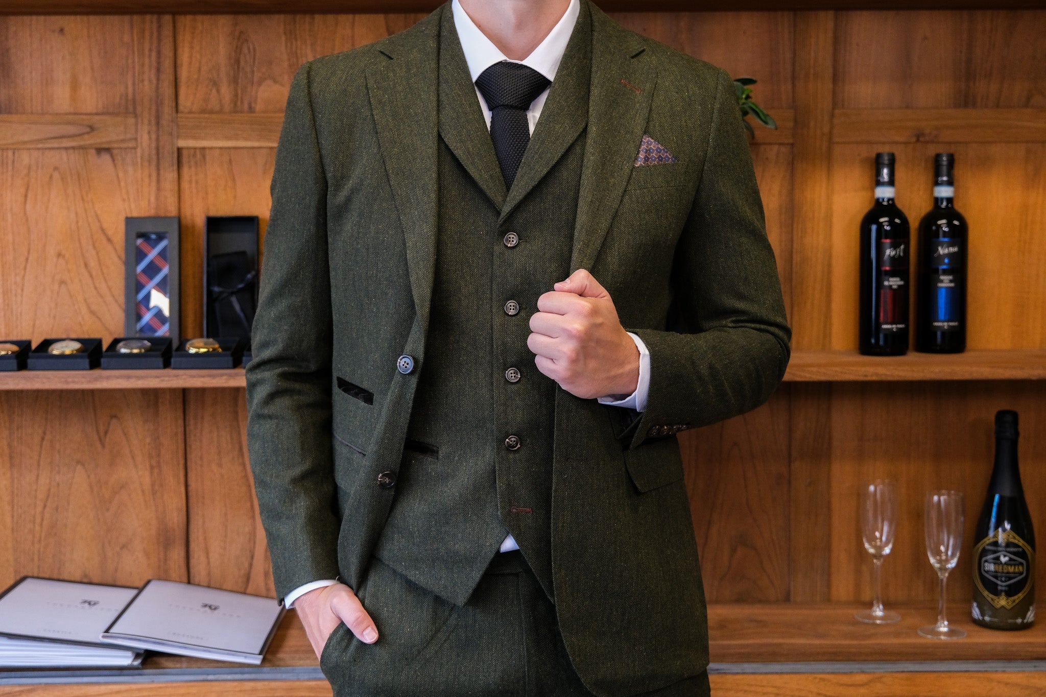 TAVERNY - Colbert Olive Tweed