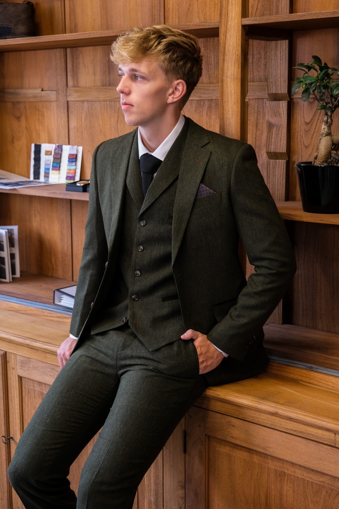 CASTLESON Chief – Giacca Tweed Verde Oliva