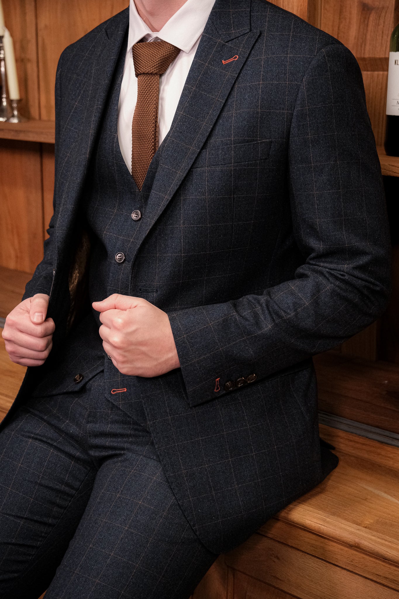 TAVERNY – Giacca Admiral a Quadri Blu Navy