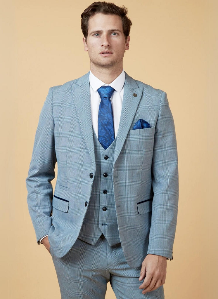 Marc Darcy – Giacca Bromley Celeste a Quadri