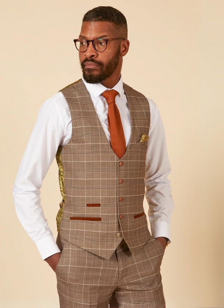 Marc Darcy – Gilet Ray Quadri Beige