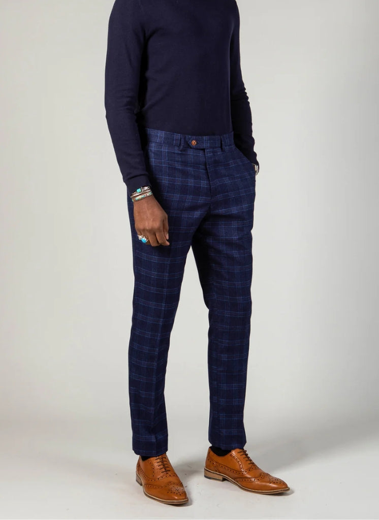 Marc Darcy – Pantalone Chigwell Tweed Blu