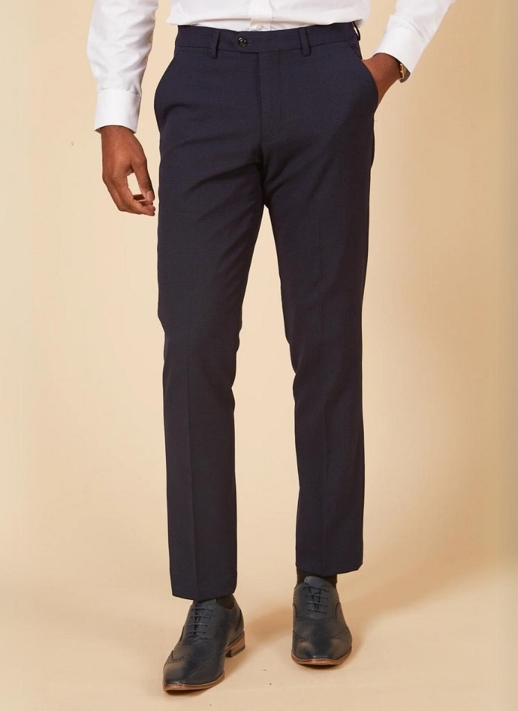 Marc Darcy – Pantalone Bromley Blu Navy a Quadri