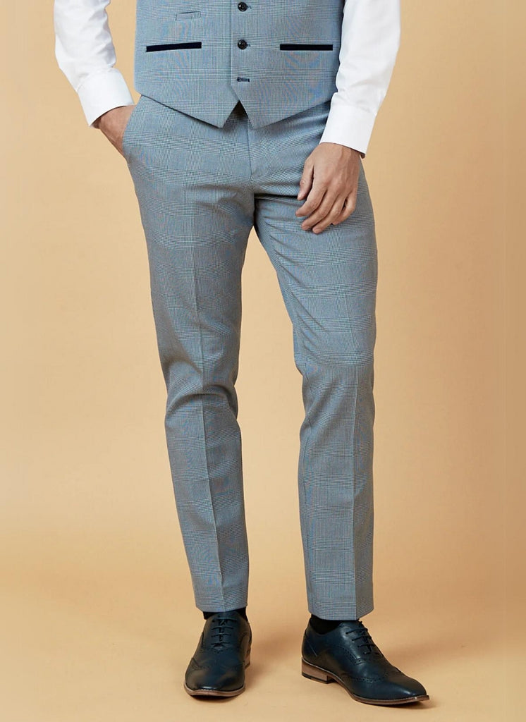 Marc Darcy – Pantalone Bromley Celeste a Quadri