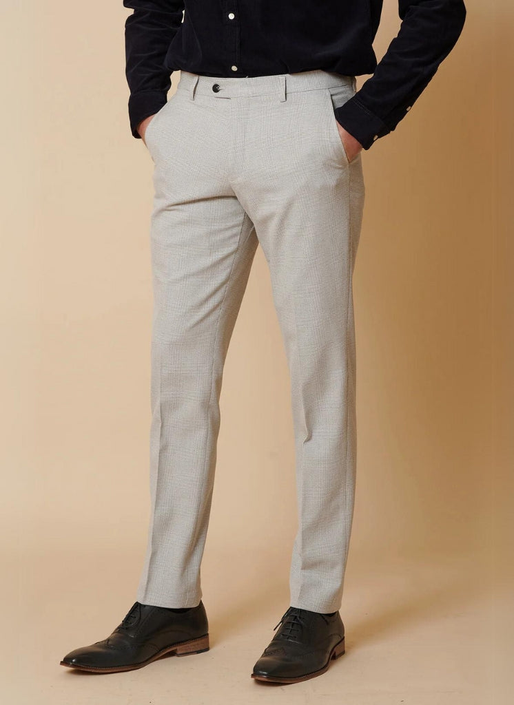Marc Darcy – Pantalone Bromley Stone Bianco a Quadri