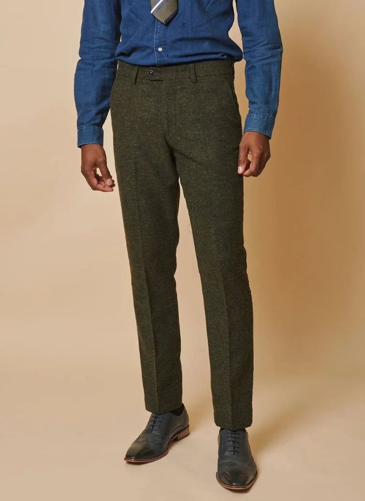 Marc Darcy – Pantalone Marlow Tweed Verde Oliva