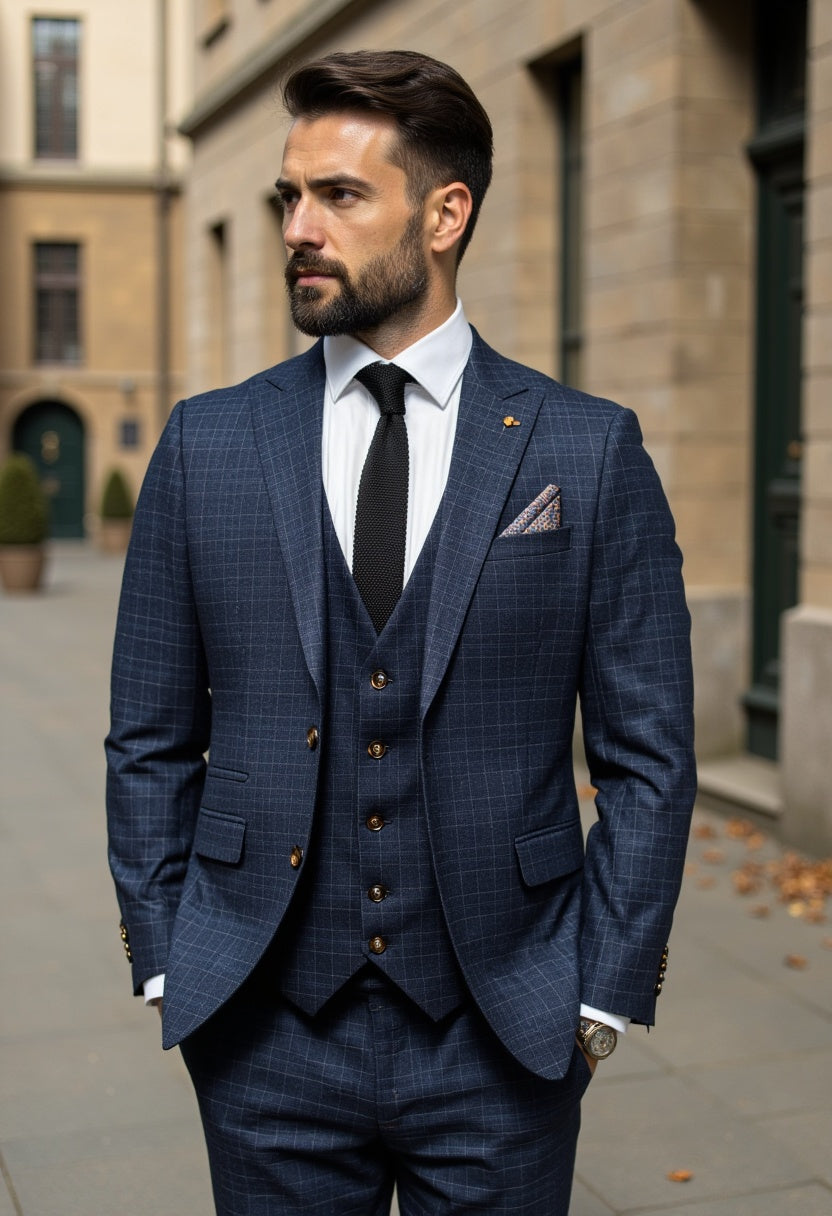 CASTLESON Phantom – Abito Da Uomo Tre Pezzi Blu Navy