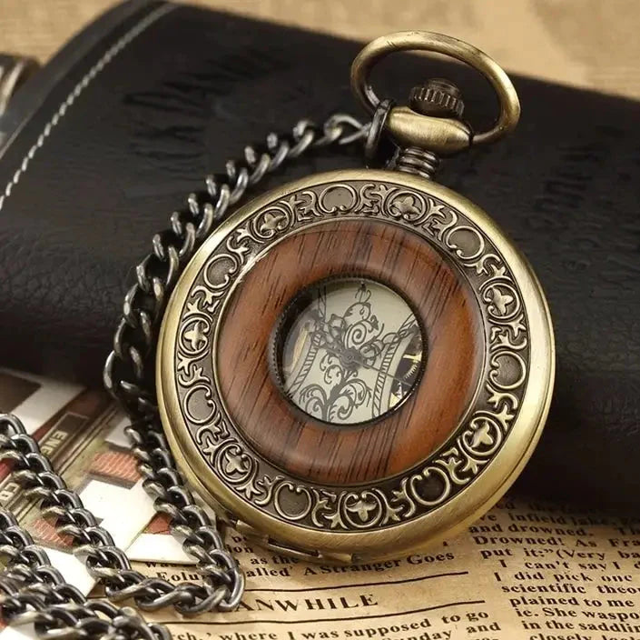 Orologio da tasca in stile legno