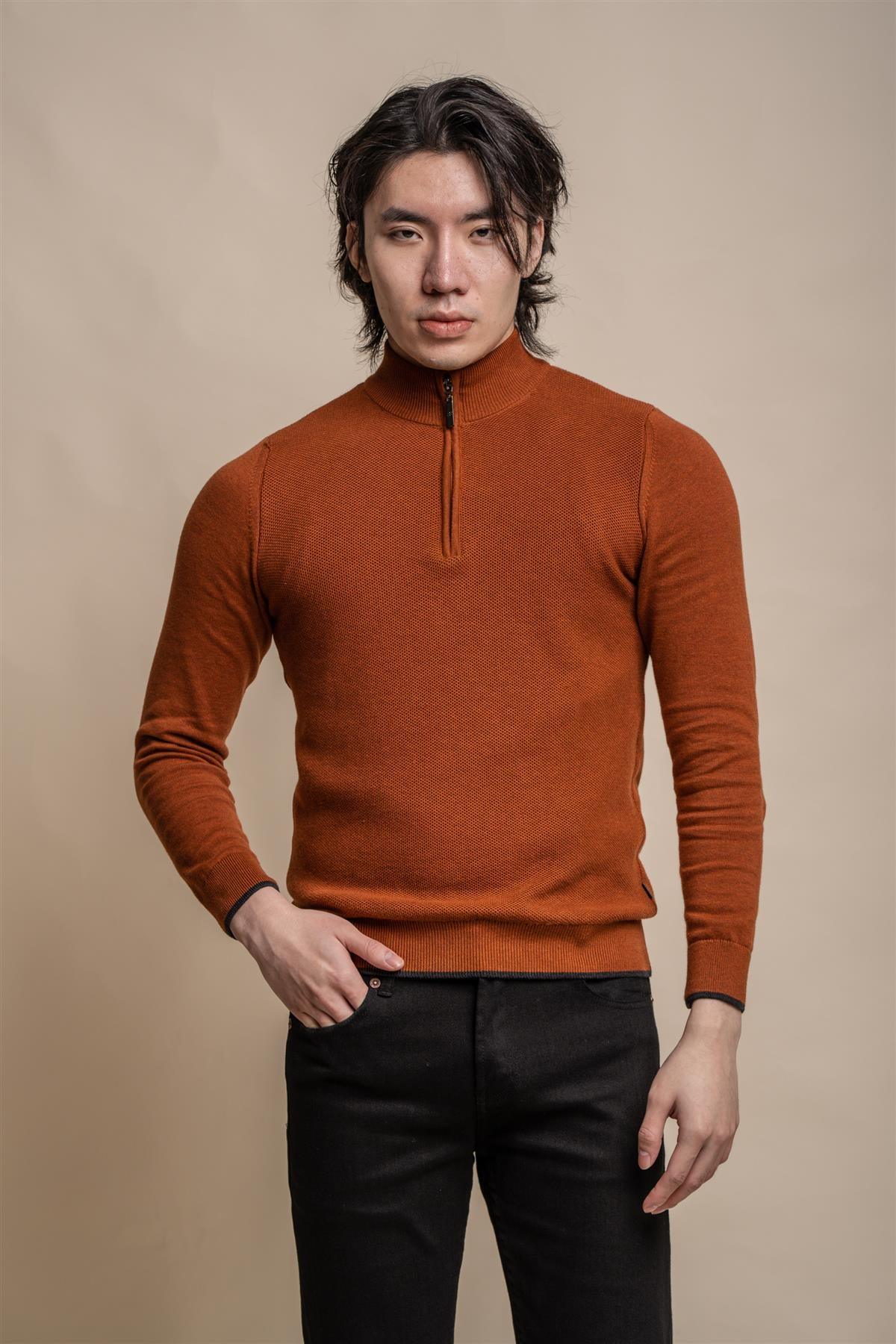 Kyle Blu Navy - Pullover da uomo con zip - Cavani