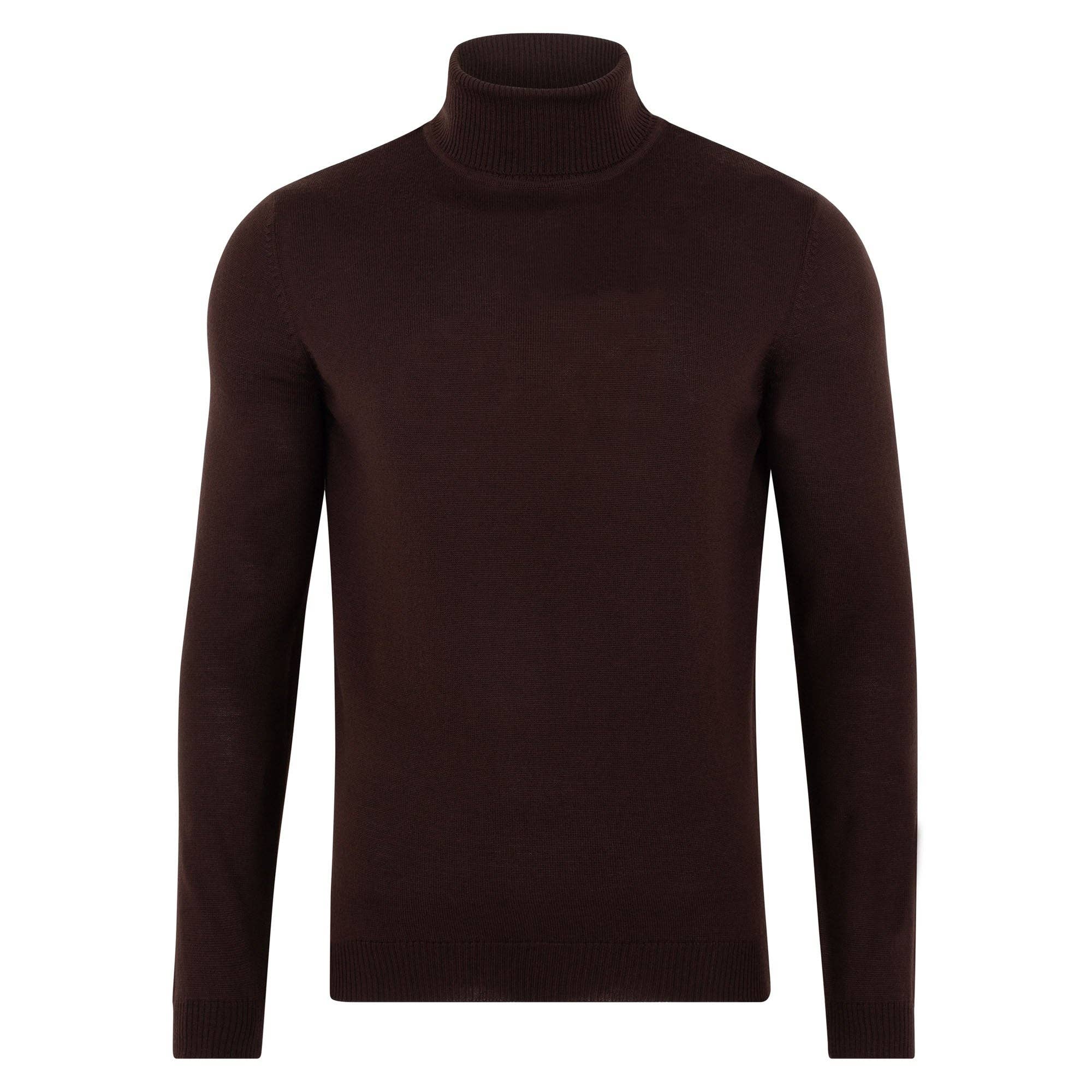 Maglione da uomo in lana merino extra fine con collo alto