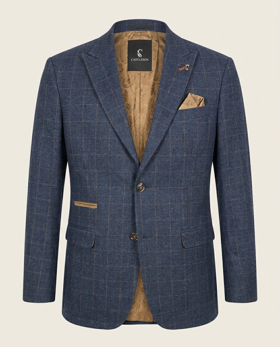 CASTLESON - Colbert  Admiral Check Navy — voorkant