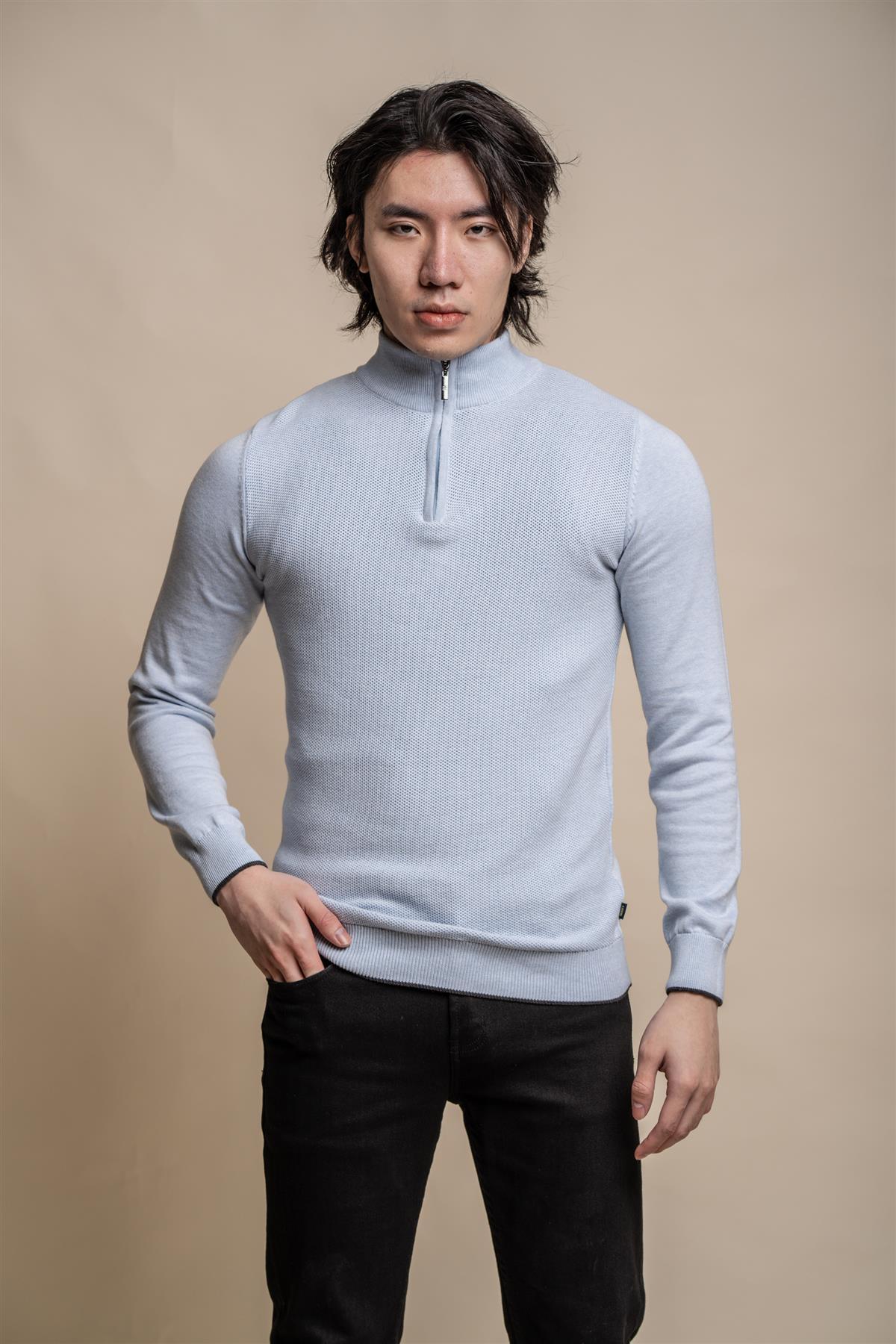 Kyle Beige - Pullover da uomo con zip - Cavani