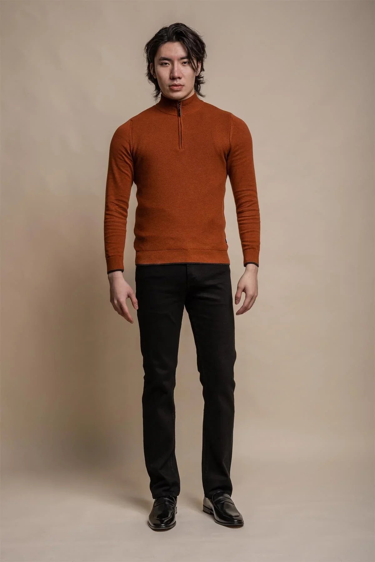 Kyle Rosso Vino - Pullover da uomo con zip - Cavani