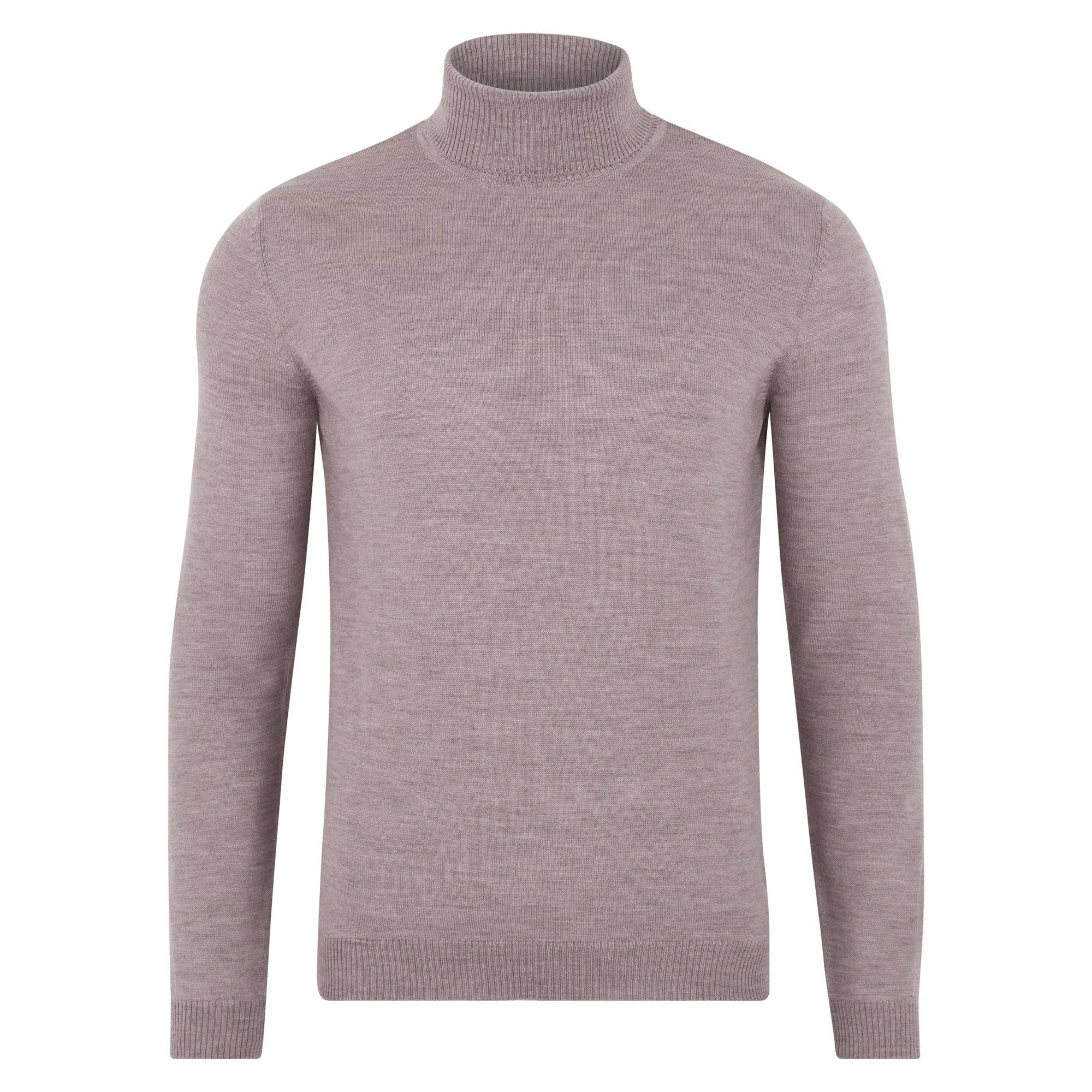 Maglione da uomo in lana merino extra fine con collo alto
