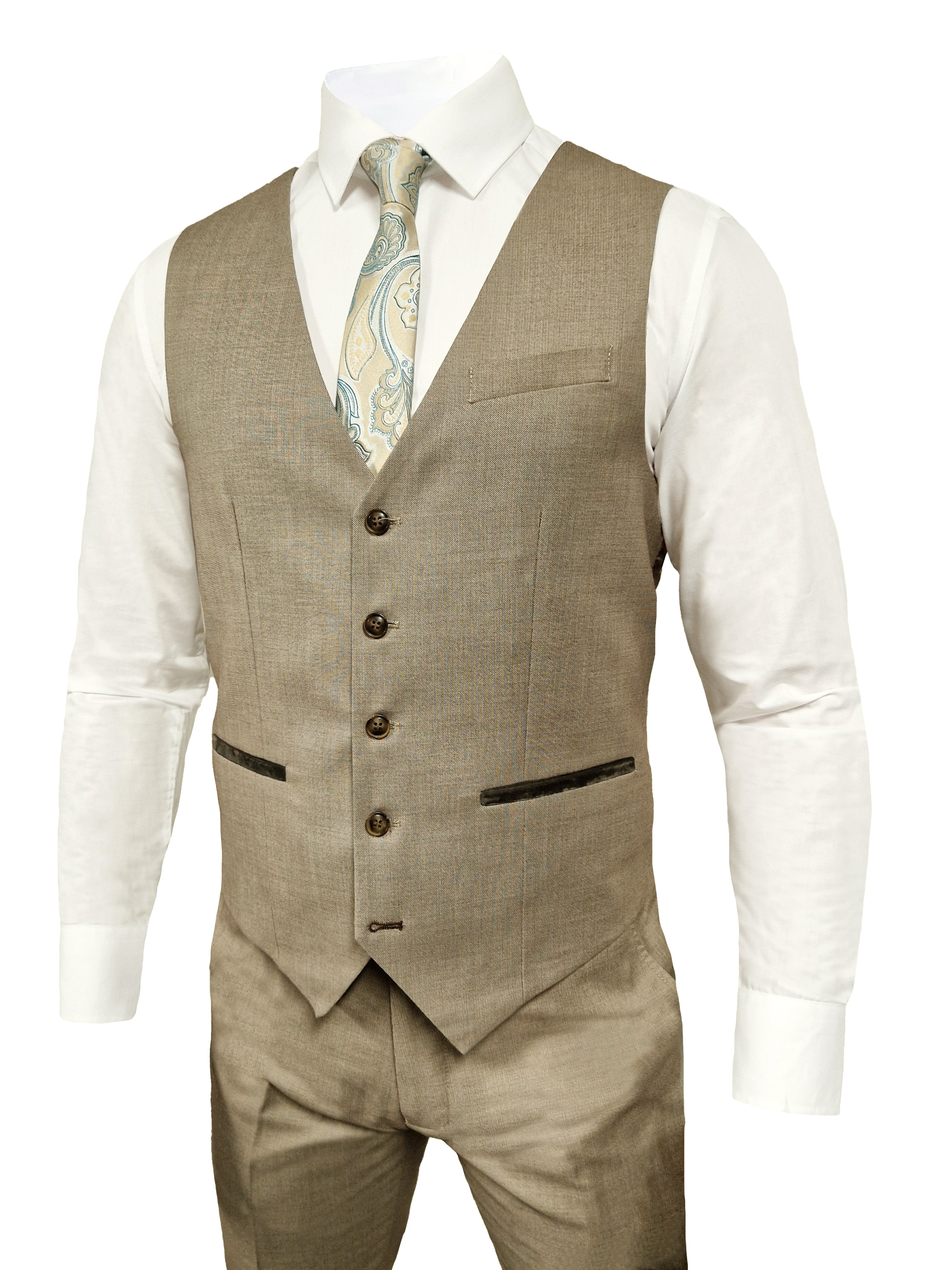 TAVERNY Major - Completo Da Uomo Tre Pezzi Beige