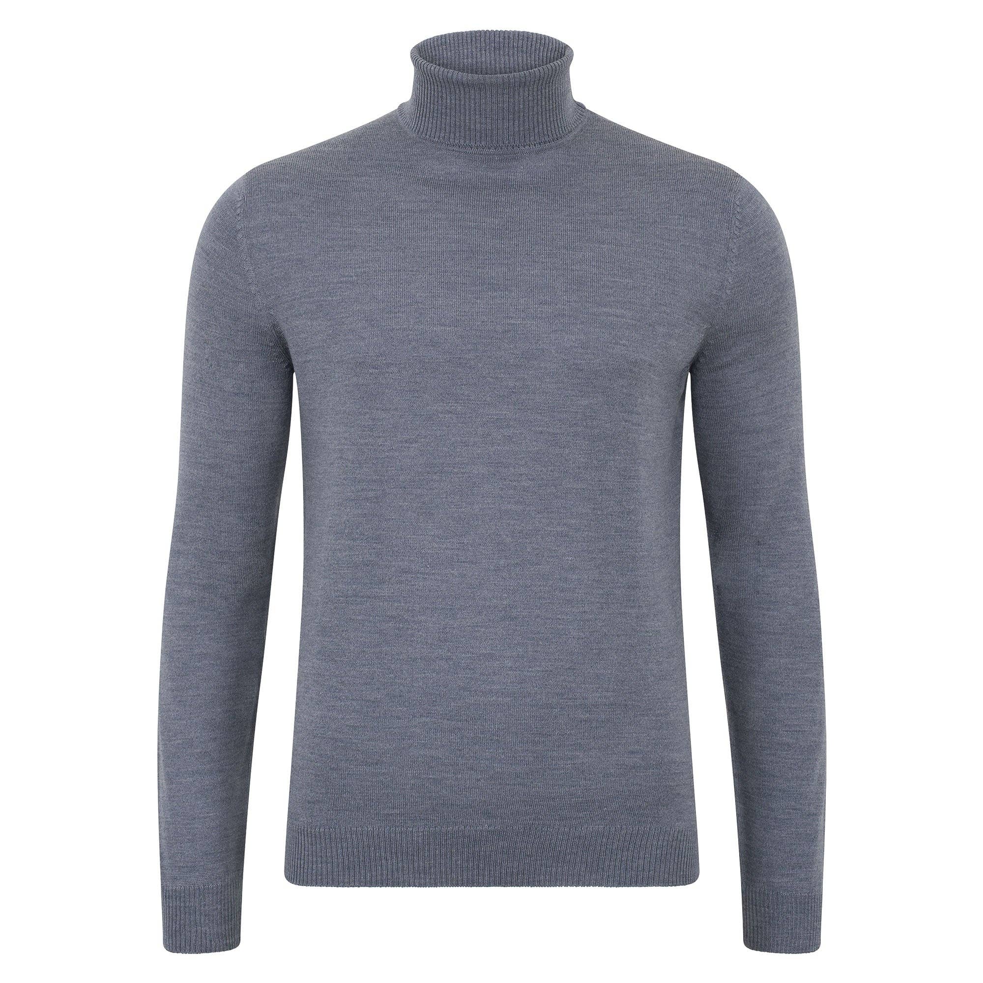 Maglione da uomo in lana merino extra fine con collo alto