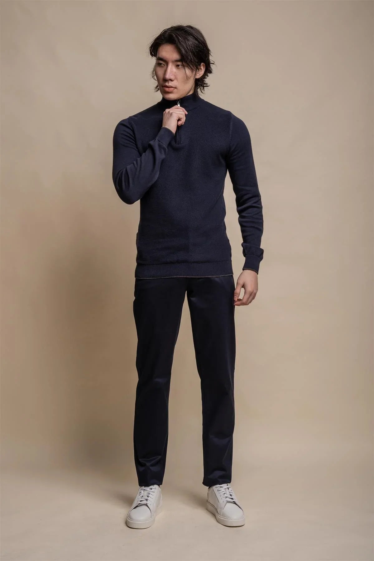 Kyle Blu Navy - Pullover da uomo con zip - Cavani