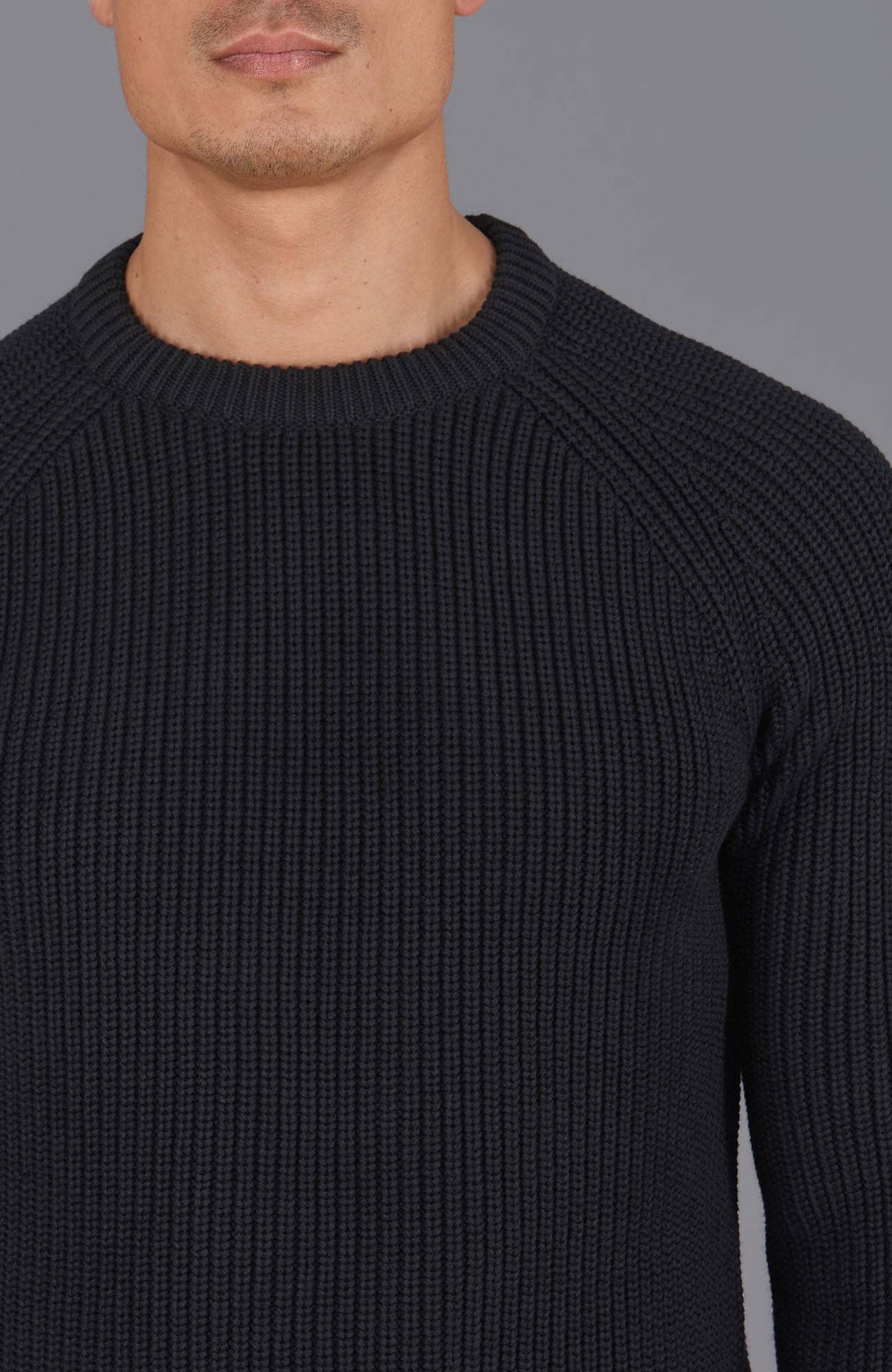 Maglione da uomo in cotone a coste da pescatore