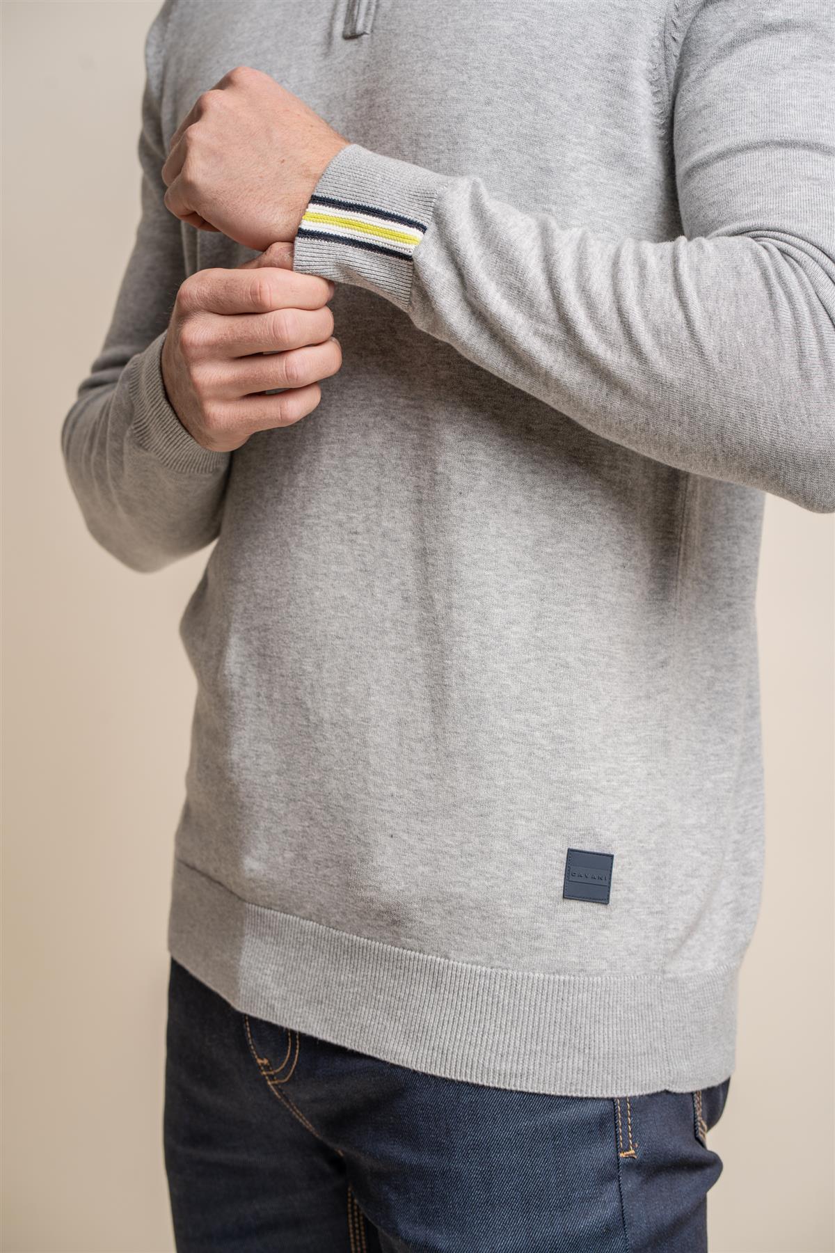 Falcao Ecru - Pullover da uomo con zip - Cavani
