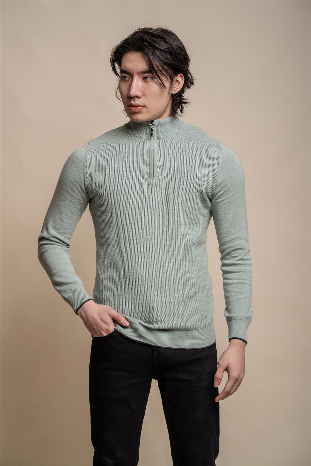 Kyle Blu Navy - Pullover da uomo con zip - Cavani