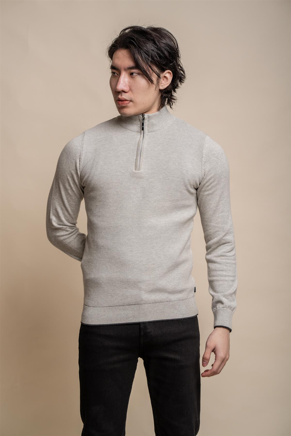 Kyle Blu Navy - Pullover da uomo con zip - Cavani