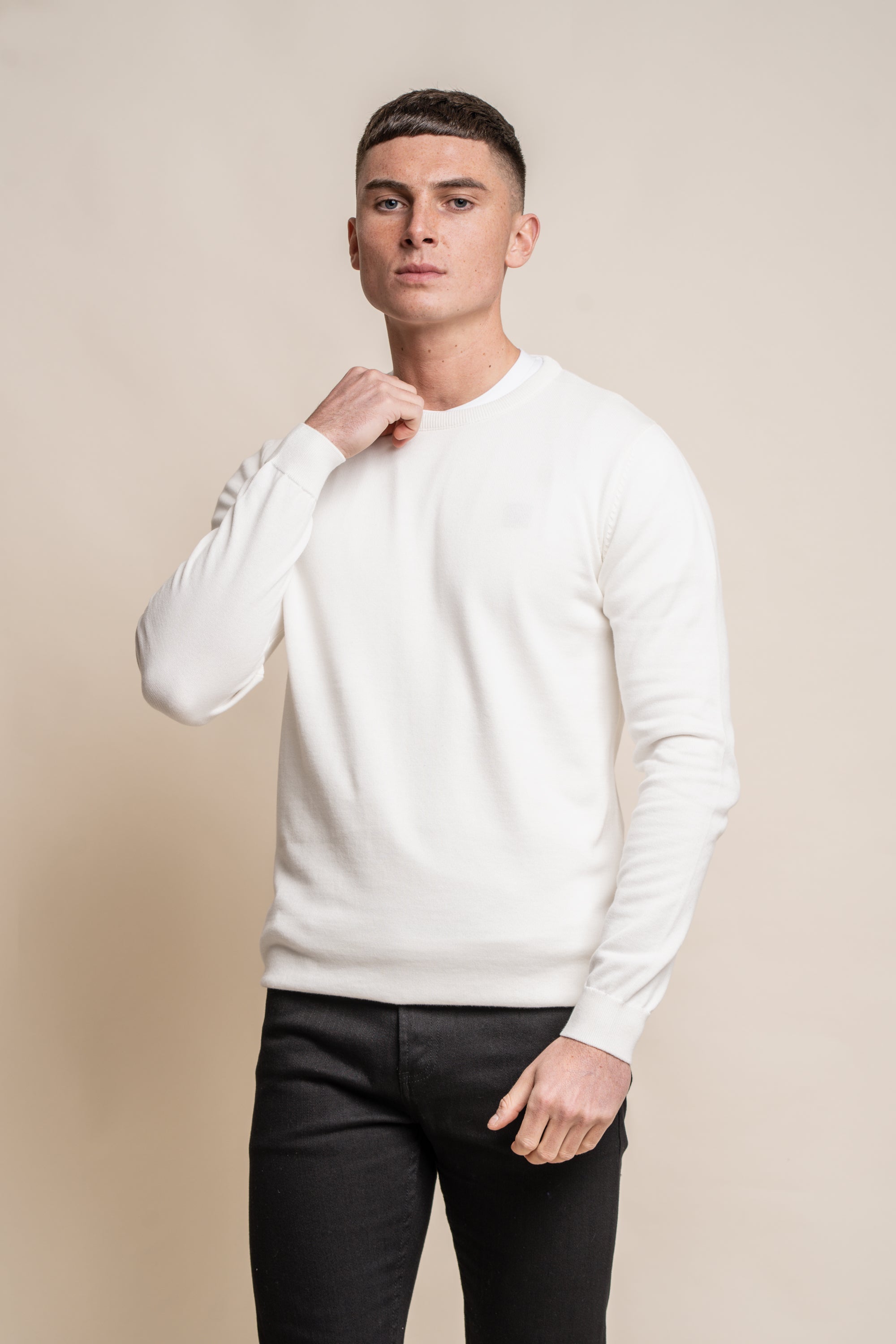 Cavani KN101 Rustico - Maglione da uomo lavorato a maglia
