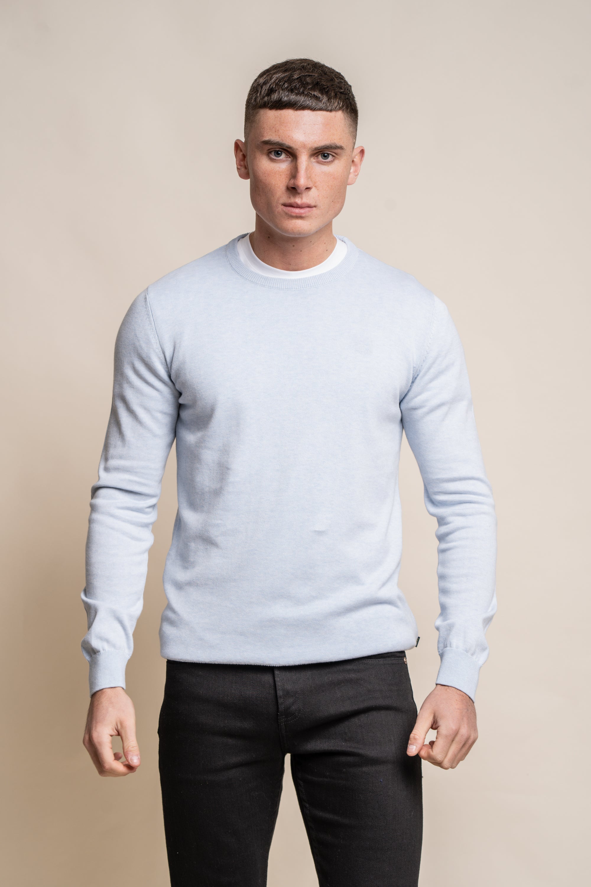 Cavani KN101 Verde Oliva - Maglione da uomo lavorato a maglia