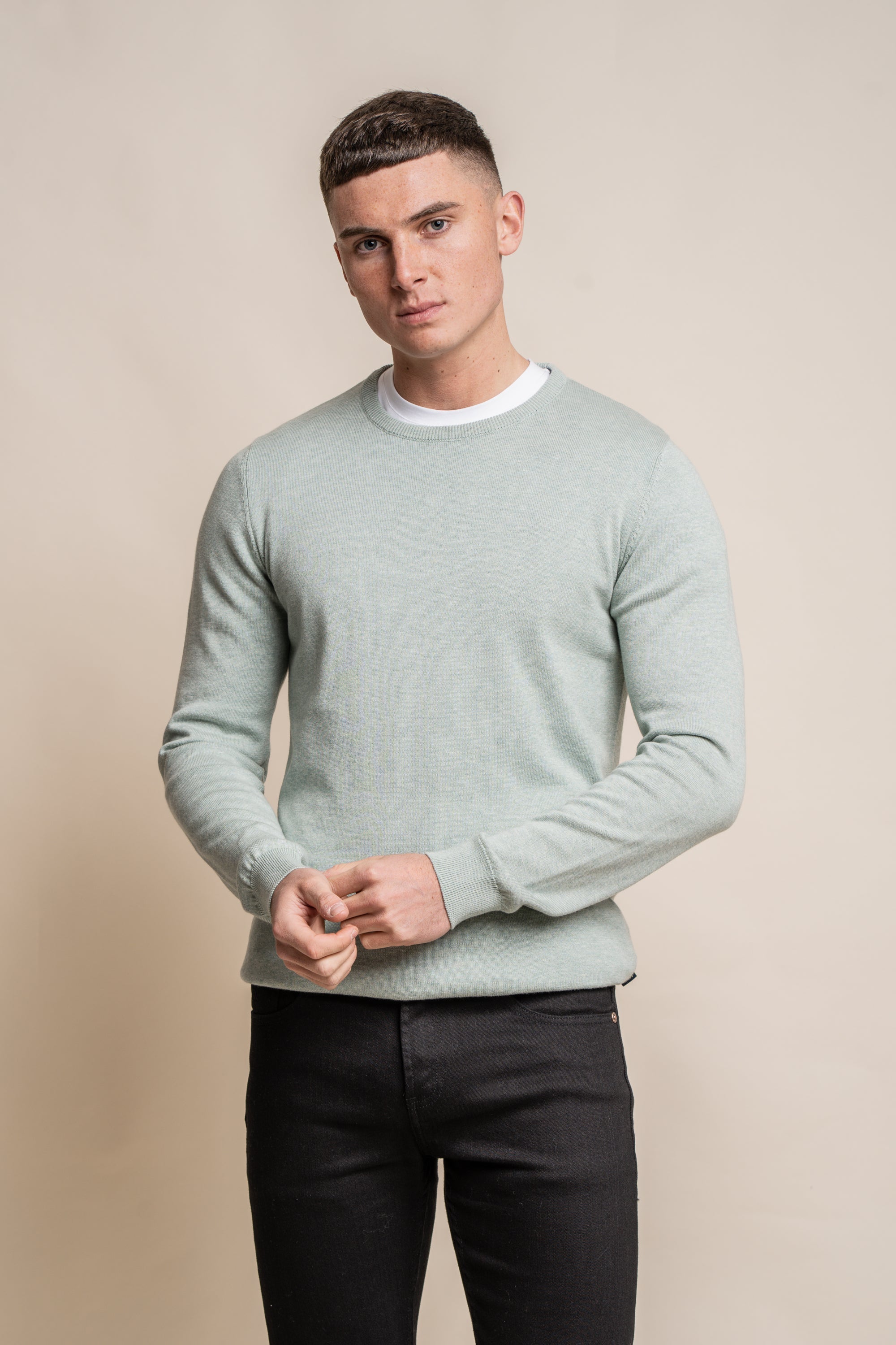 Cavani KN101 Rosa - Maglione da uomo lavorato a maglia