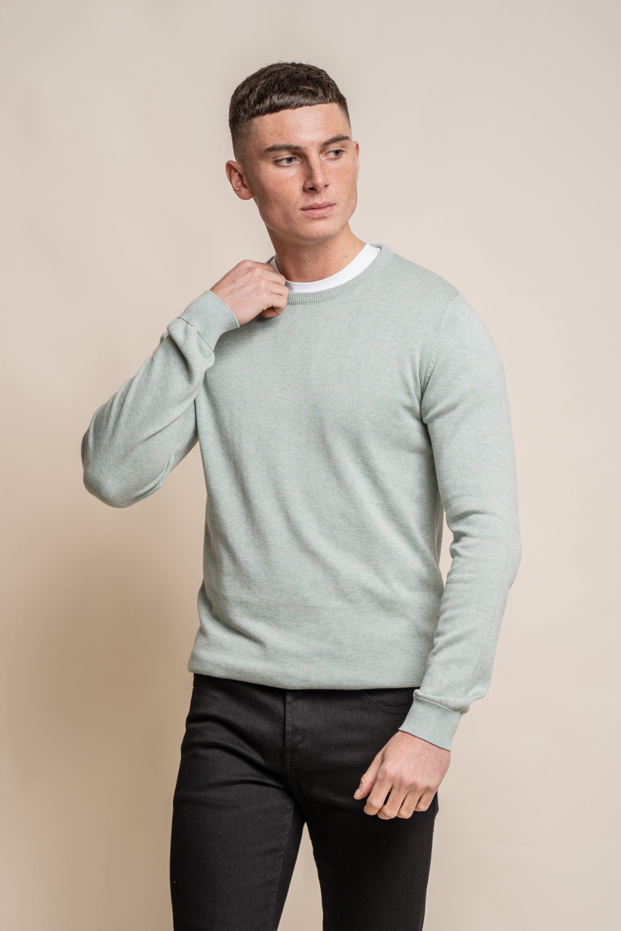 Cavani KN101 Rosa - Maglione da uomo lavorato a maglia