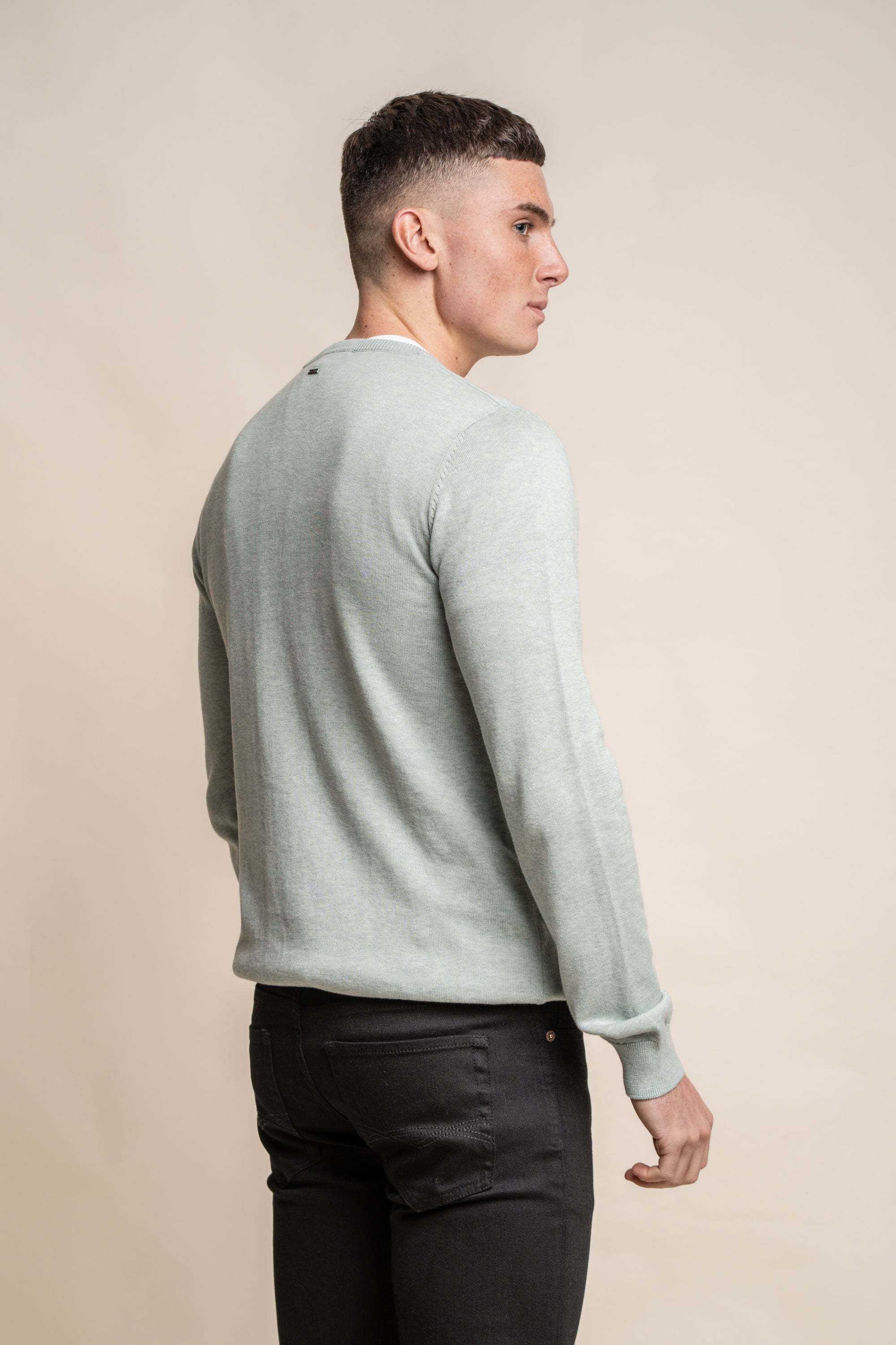 Cavani KN101 Beige - Maglione da uomo lavorato a maglia