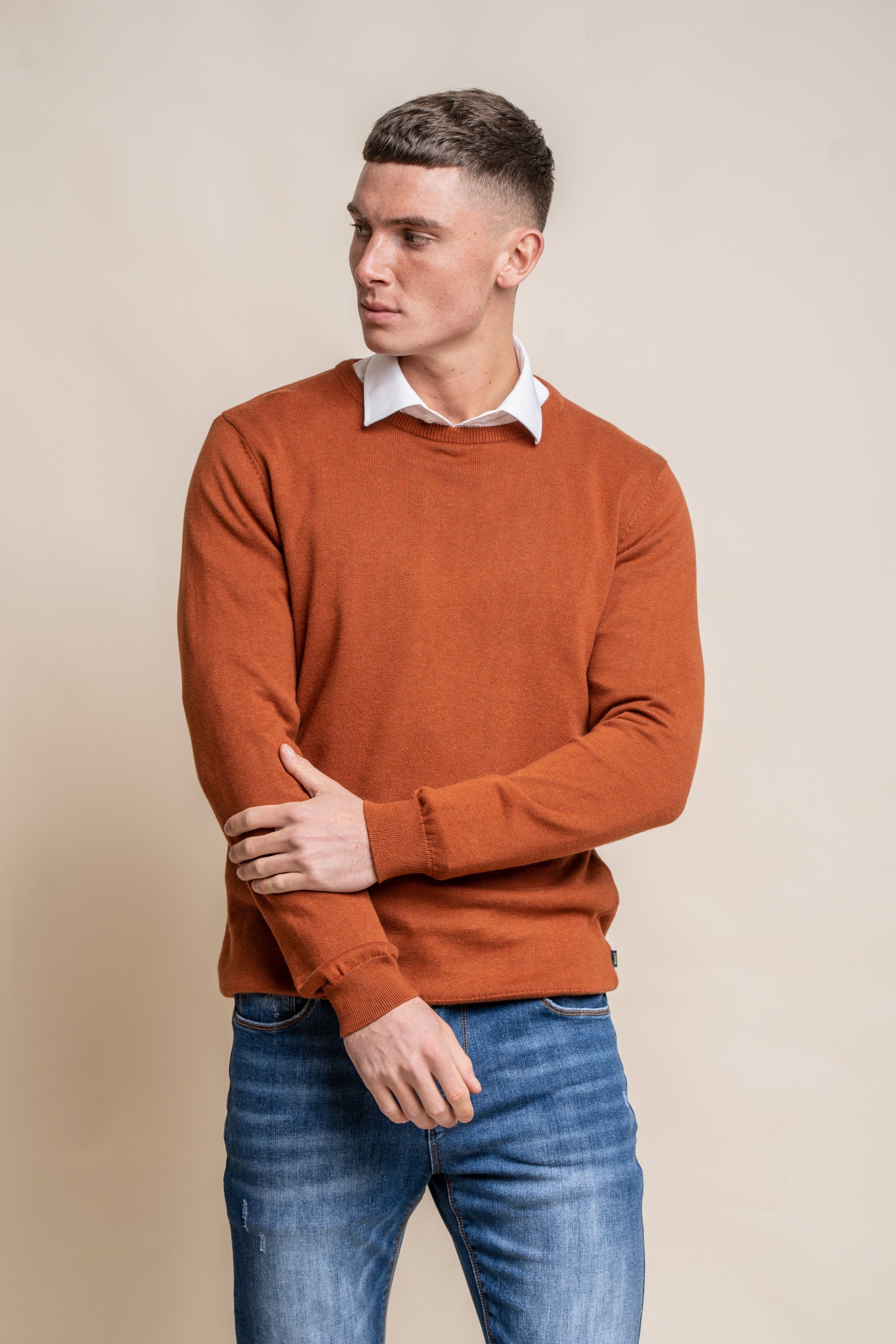 Cavani KN101 Verde Oliva - Maglione da uomo lavorato a maglia