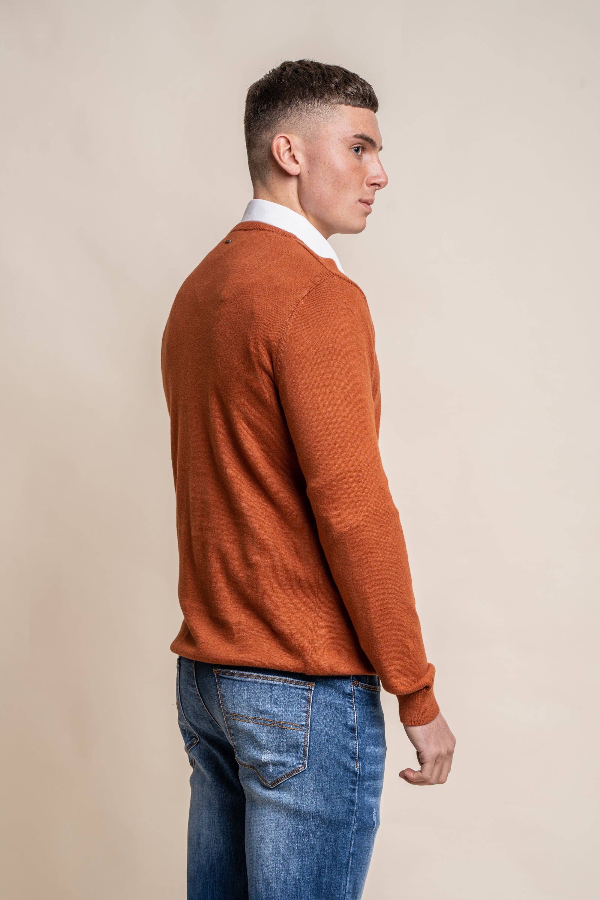 Cavani KN101 Verde Oliva - Maglione da uomo lavorato a maglia
