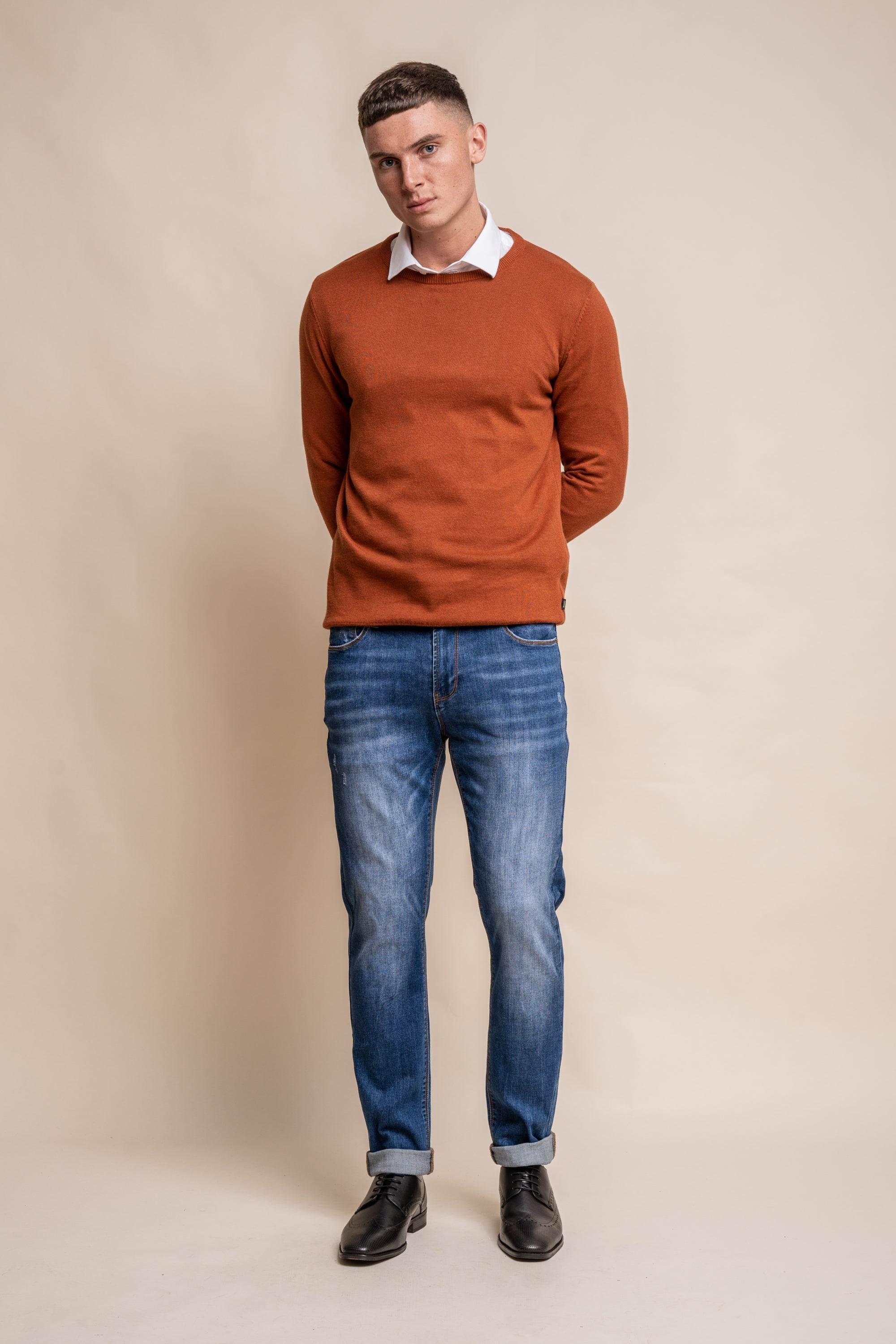 Cavani KN101 Rustico - Maglione da uomo lavorato a maglia