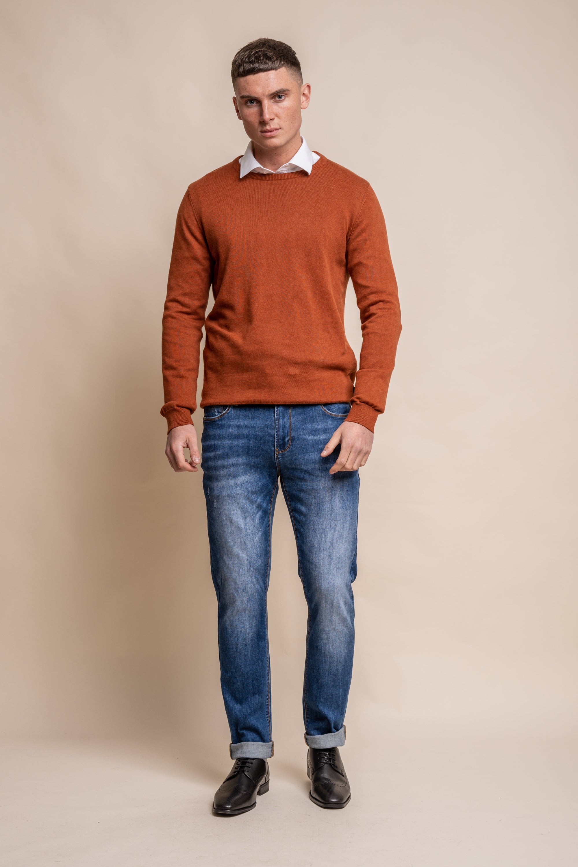 Cavani KN101 Verde Oliva - Maglione da uomo lavorato a maglia