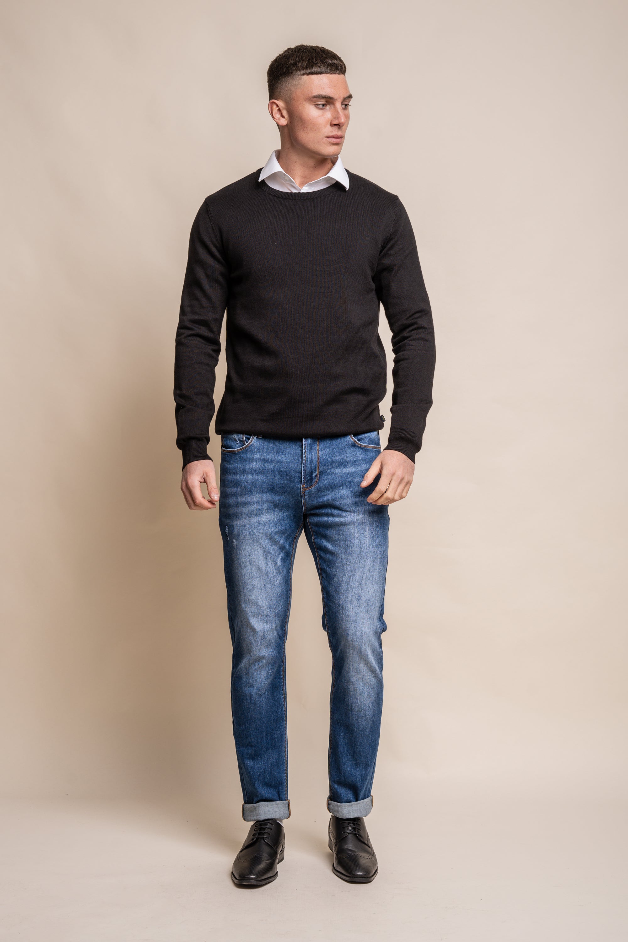 Cavani KN101 Rustico - Maglione da uomo lavorato a maglia