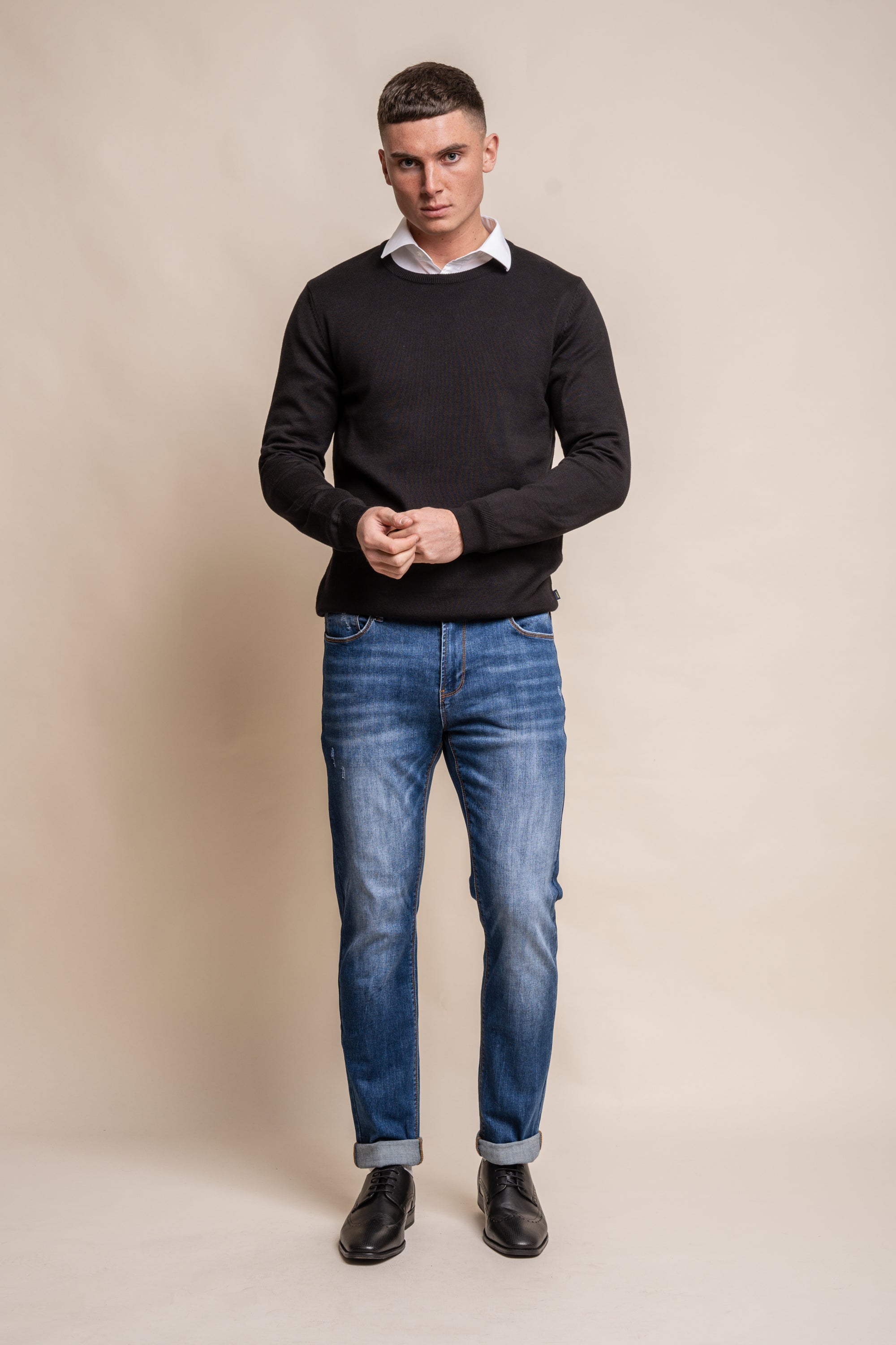 Cavani KN101 Rustico - Maglione da uomo lavorato a maglia