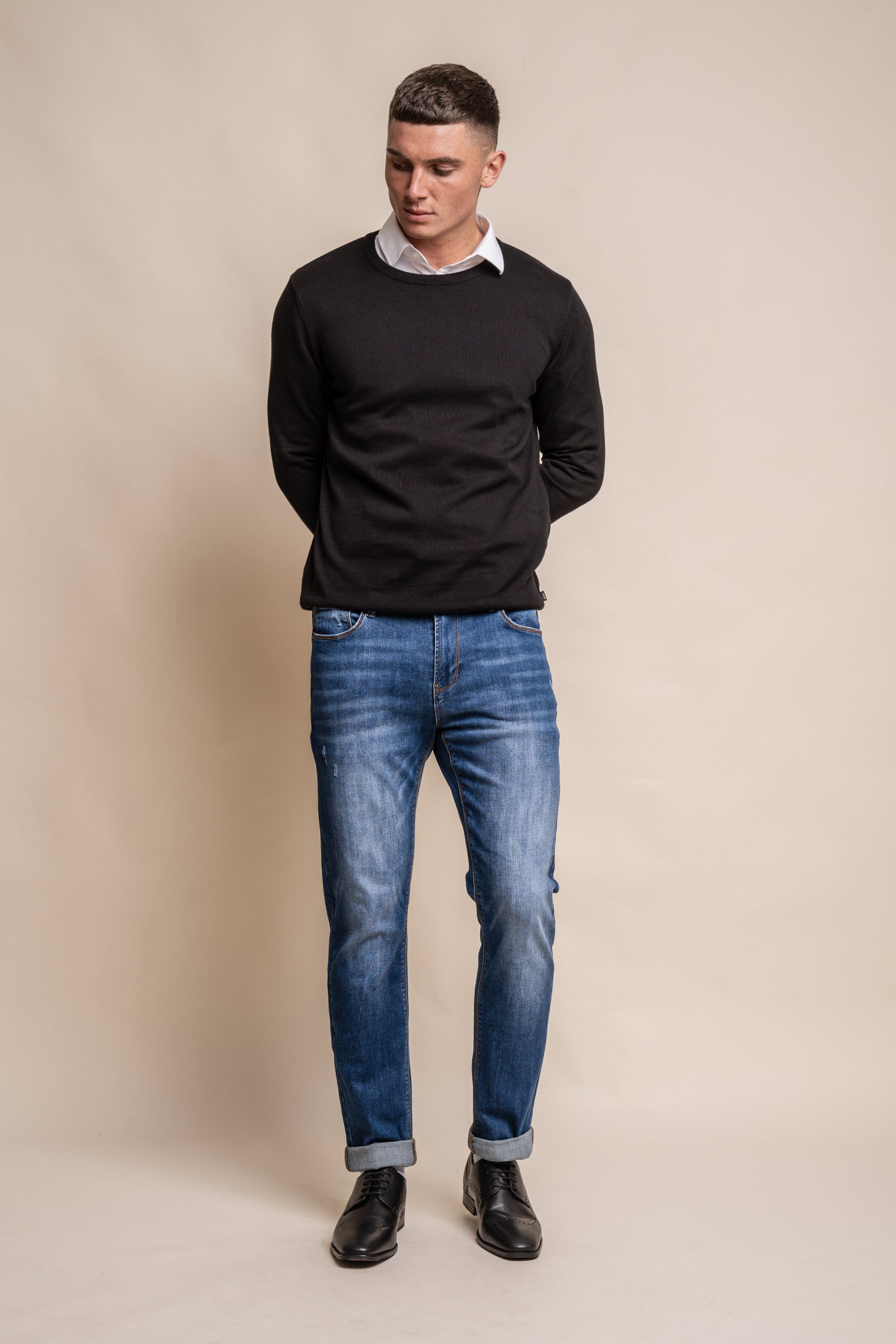 Cavani KN101 Rustico - Maglione da uomo lavorato a maglia