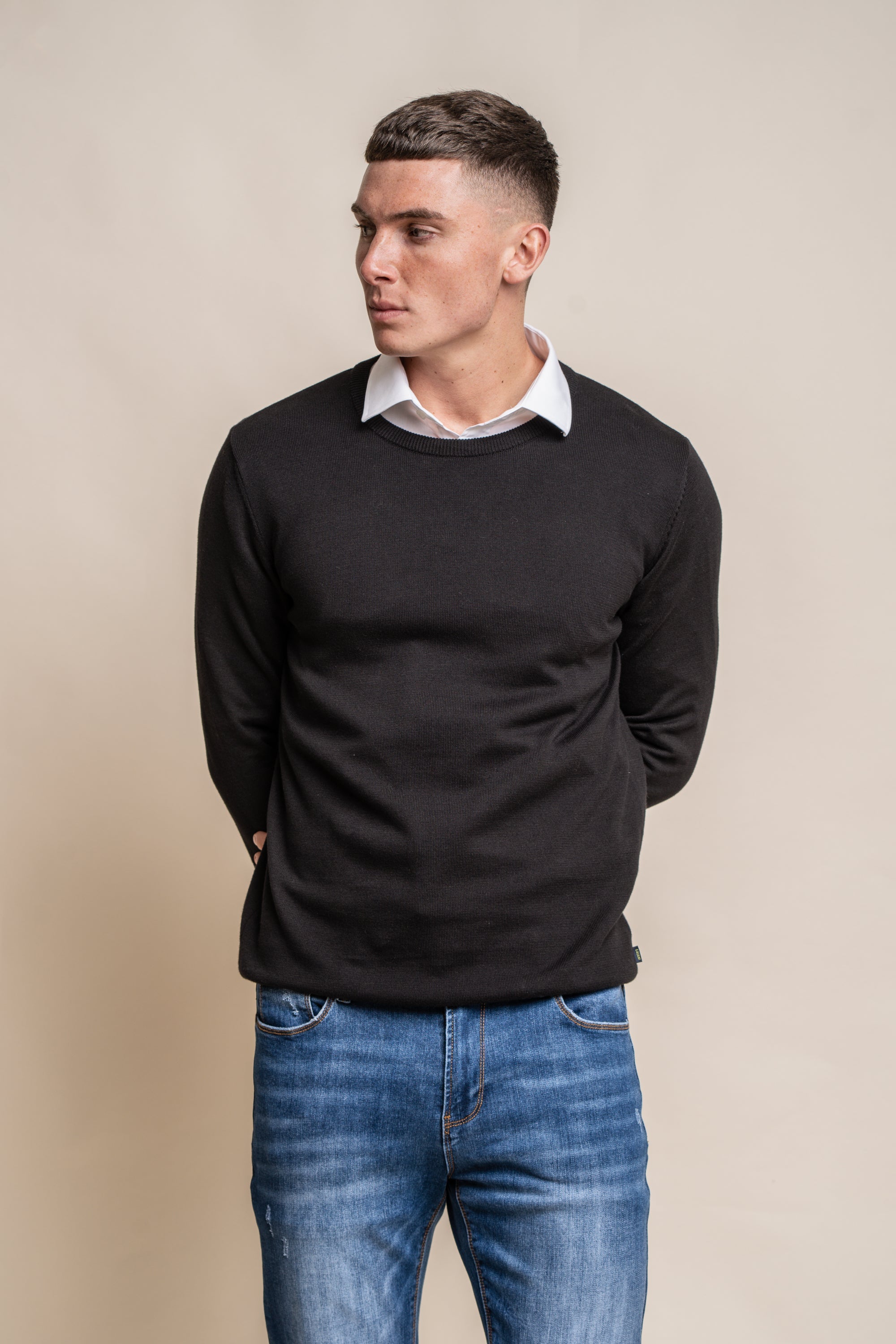 Cavani KN101 Verde Oliva - Maglione da uomo lavorato a maglia