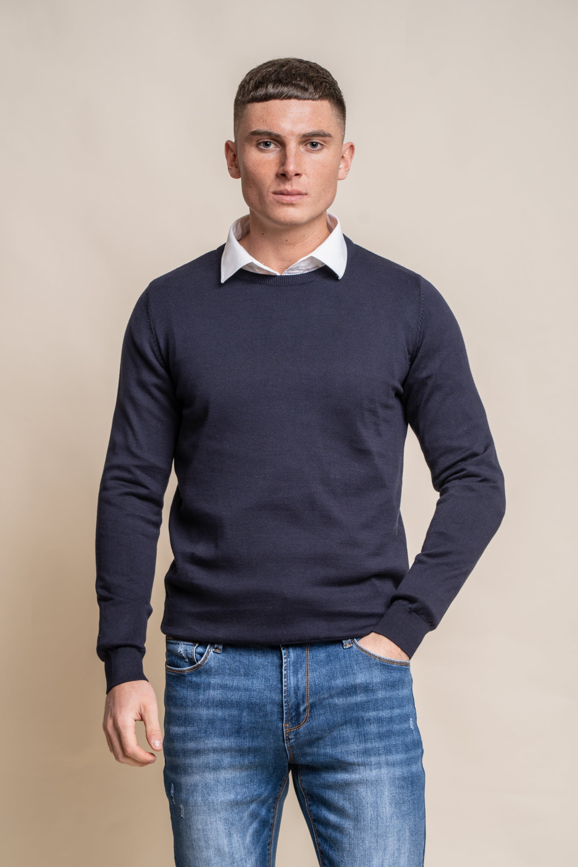 Cavani KN101 Rosa - Maglione da uomo lavorato a maglia