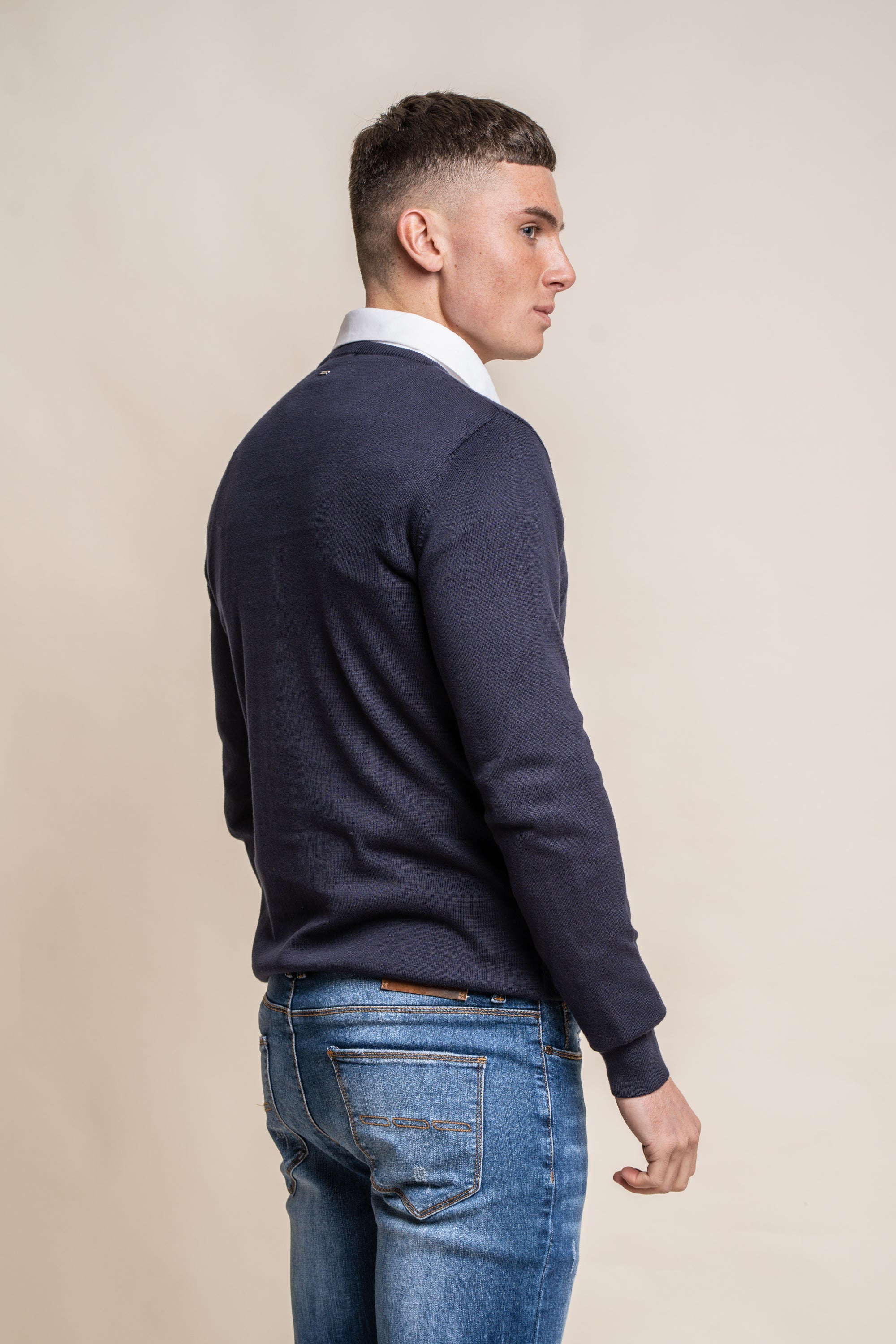 Cavani KN101 Verde Oliva - Maglione da uomo lavorato a maglia