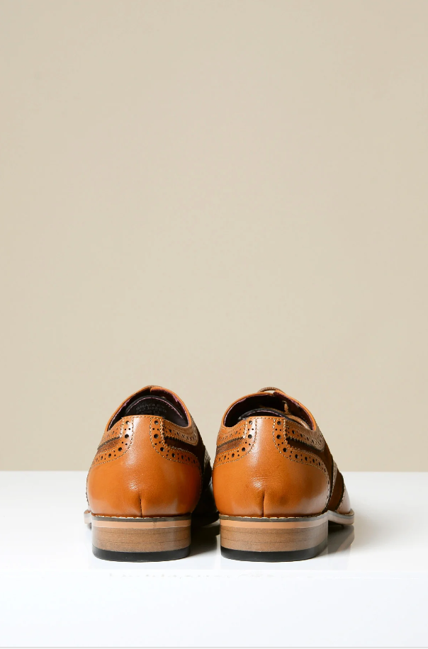 Scarpe in pelle marrone, Marc Darcy Bradley - Brogue con punta alata