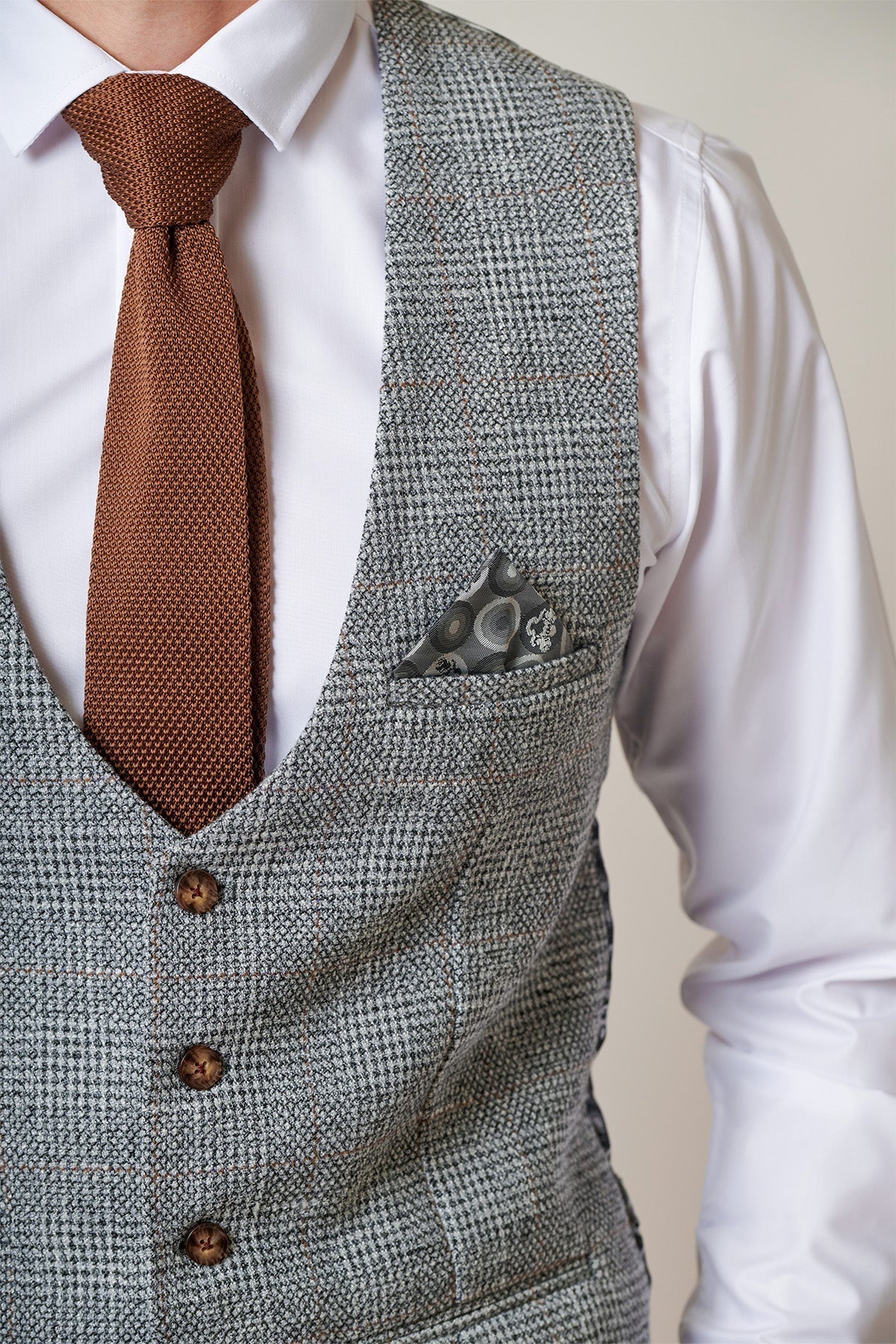 Marc Darcy – Gilet Kris Tweed Grigio Argento