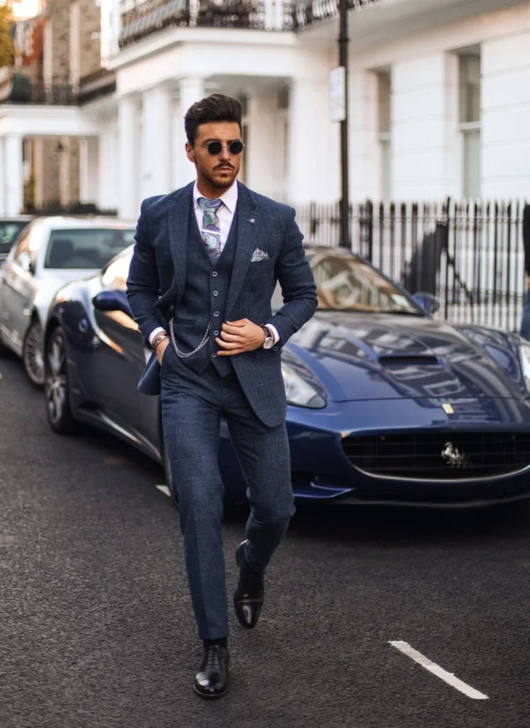 Cavani – Giacca Carnegi Tweed Blu Navy