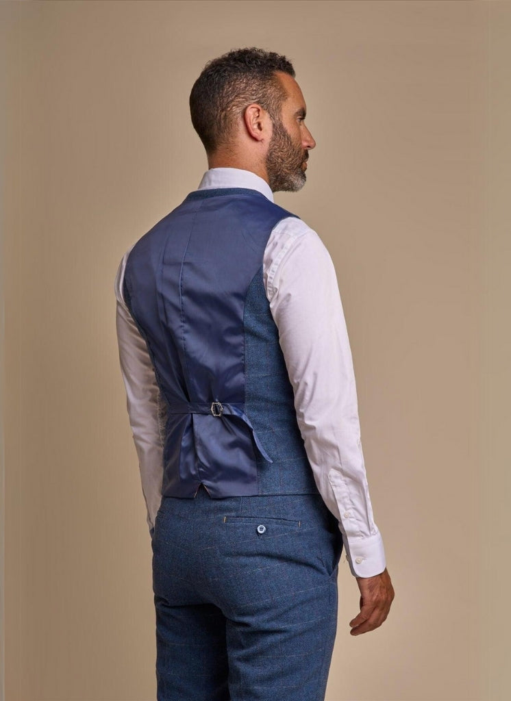 Cavani – Gilet Carnegi Tweed Blu Navy