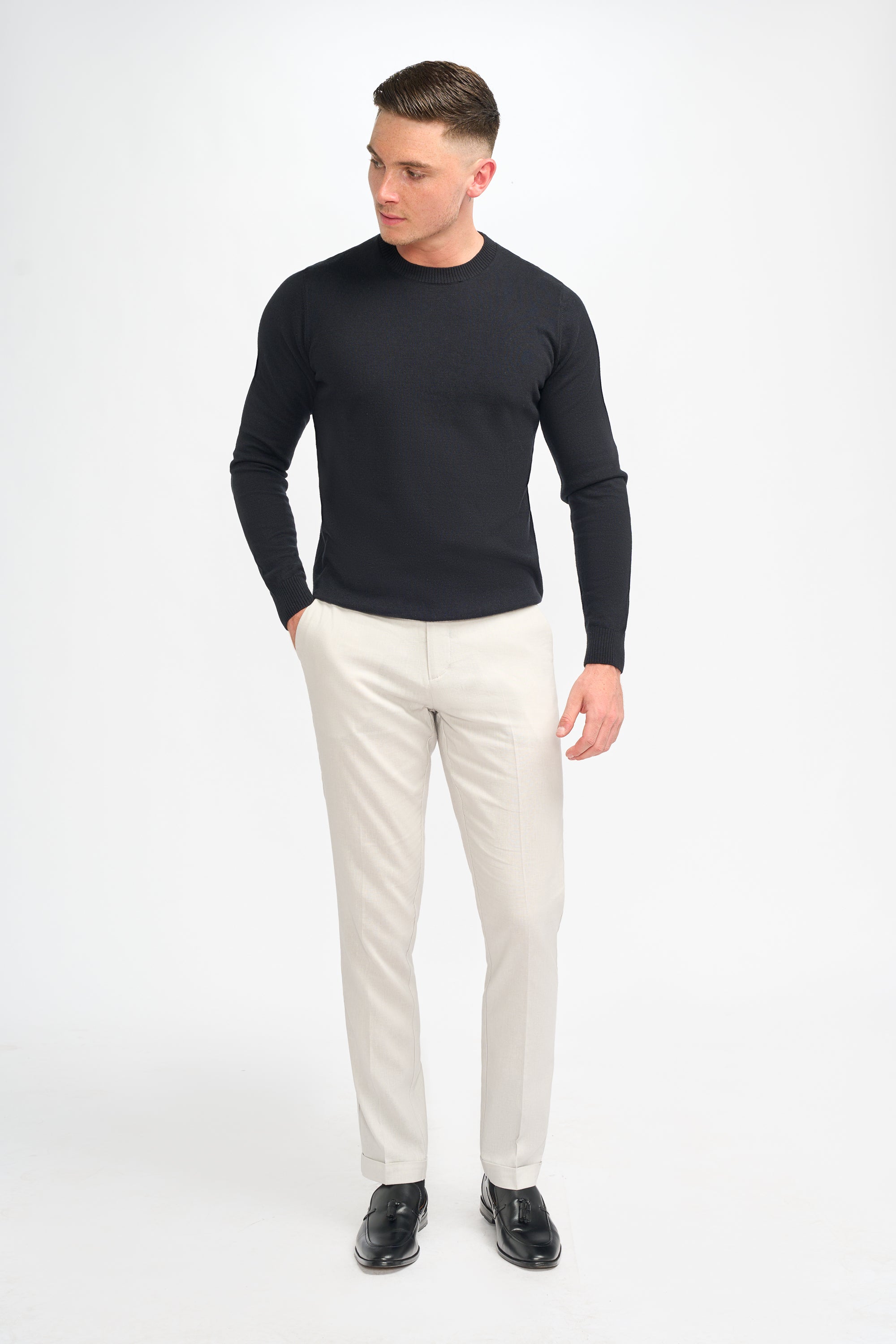 Cavani Connall Blu Navy - Maglione da uomo lavorato a maglia