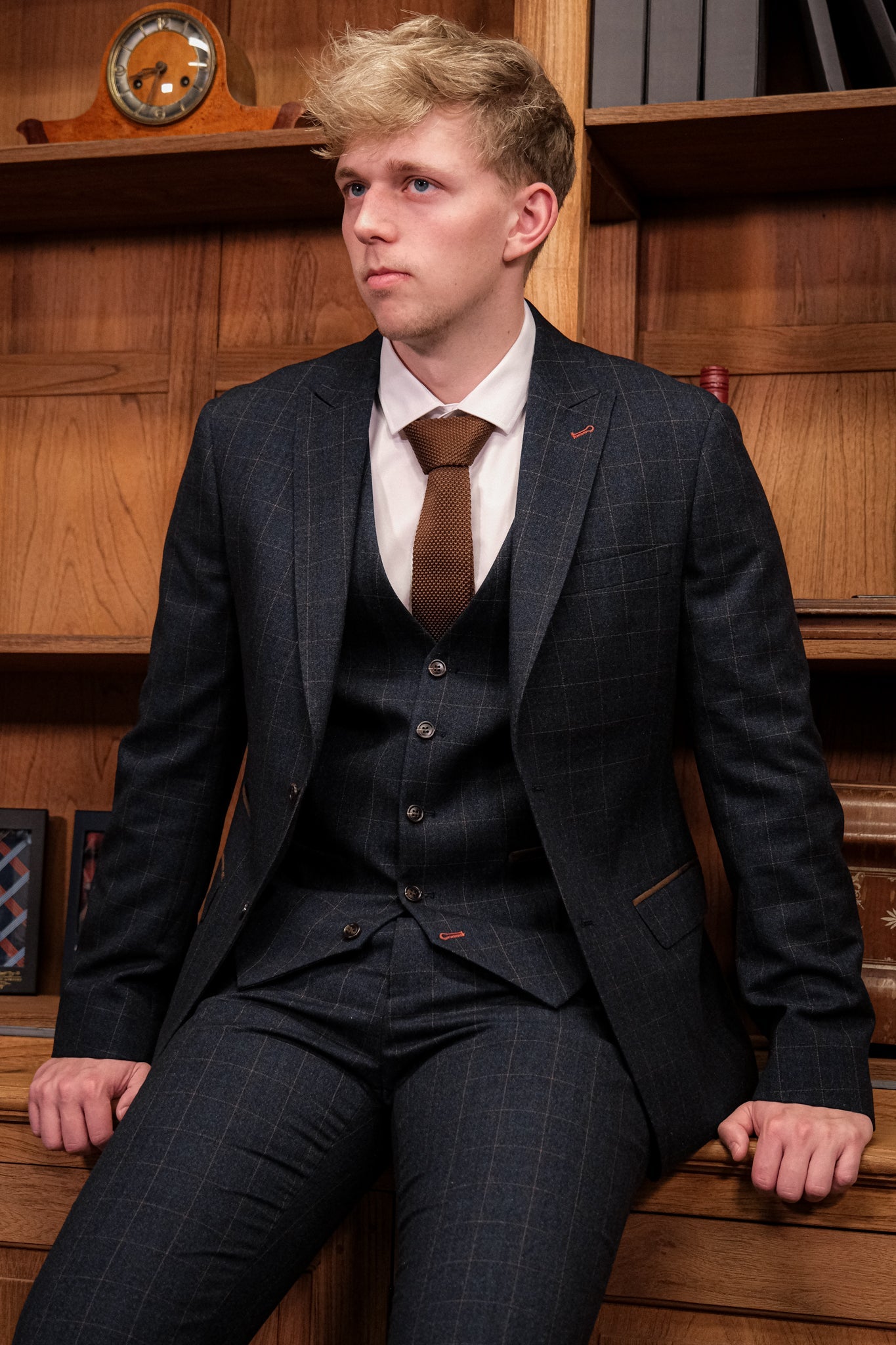 TAVERNY – Pantalone Admiral a Quadri Blu Navy
