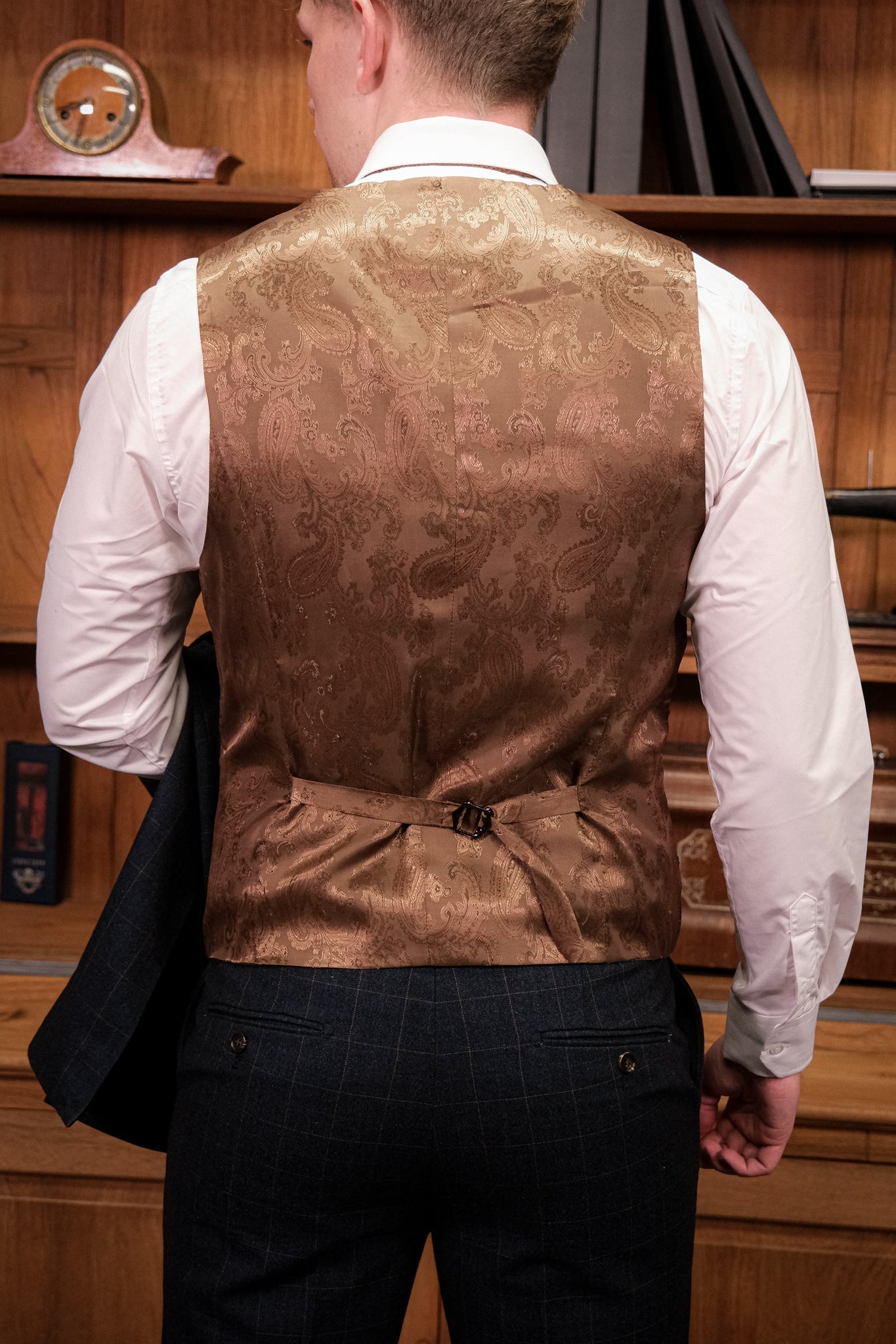 TAVERNY – Gilet Admiral Quadri Blu Navy