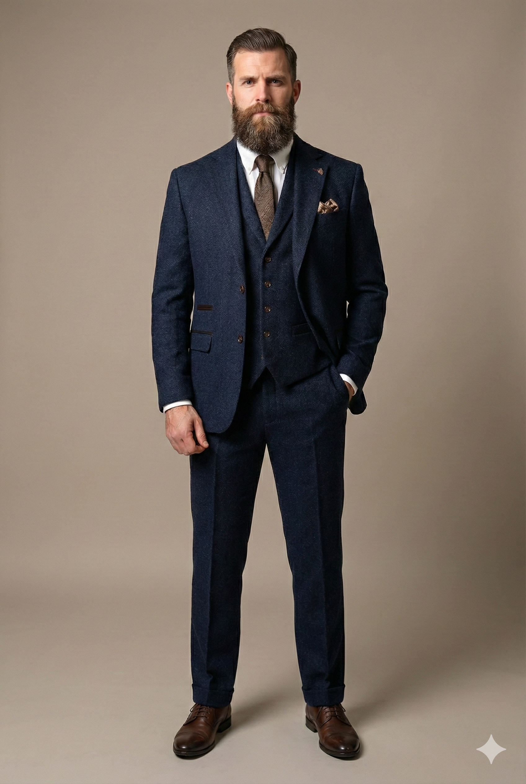 CASTLESON – Pantaloni Chief Tweed Blu Navy