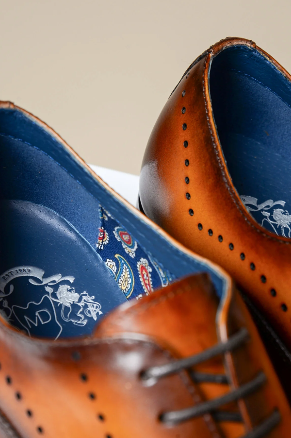 Scarpe in pelle marrone, Marc Darcy Jake - Brogue con punta alata